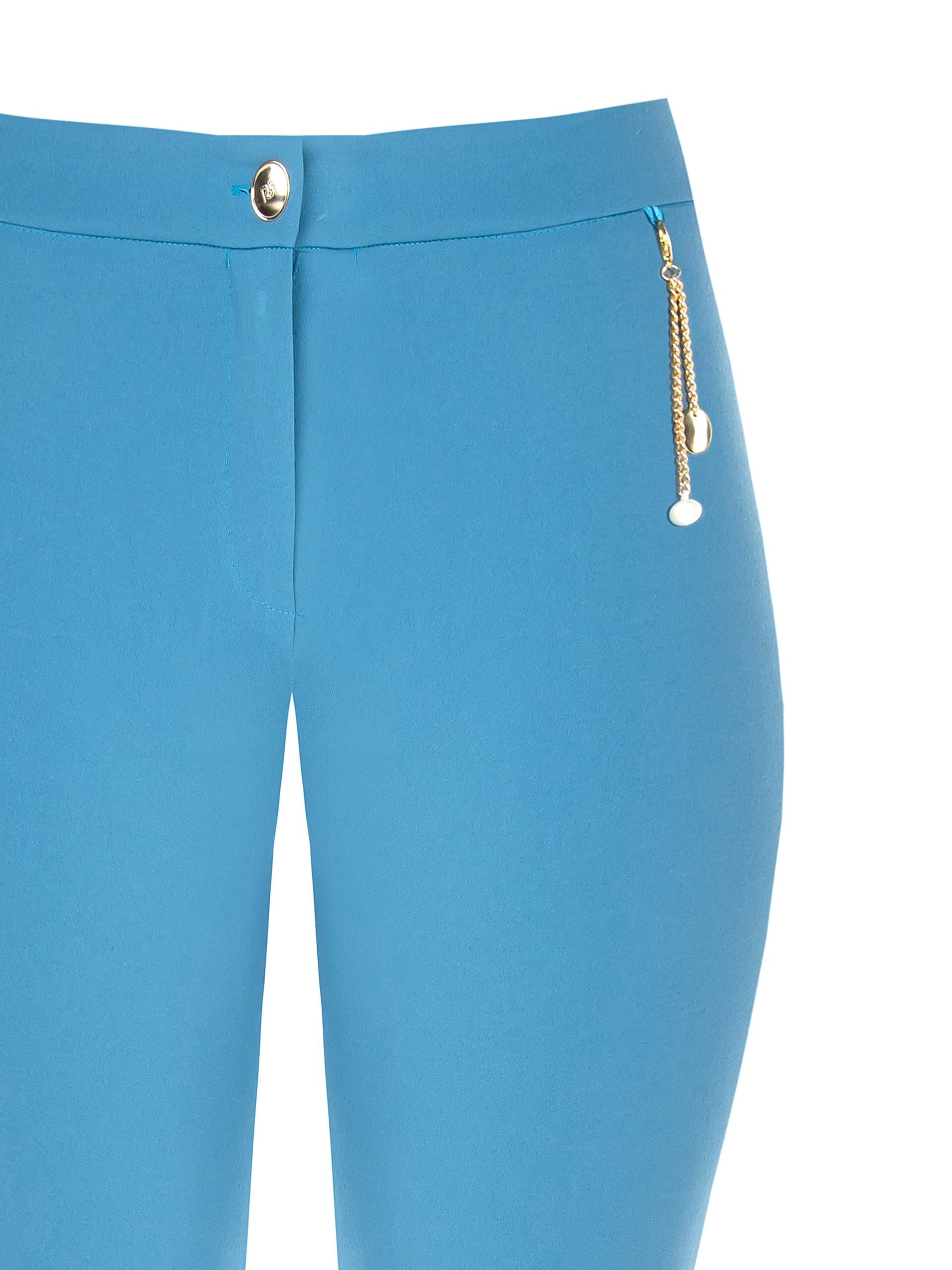 Straight Trousers With Curvy Rinascimento Pendant