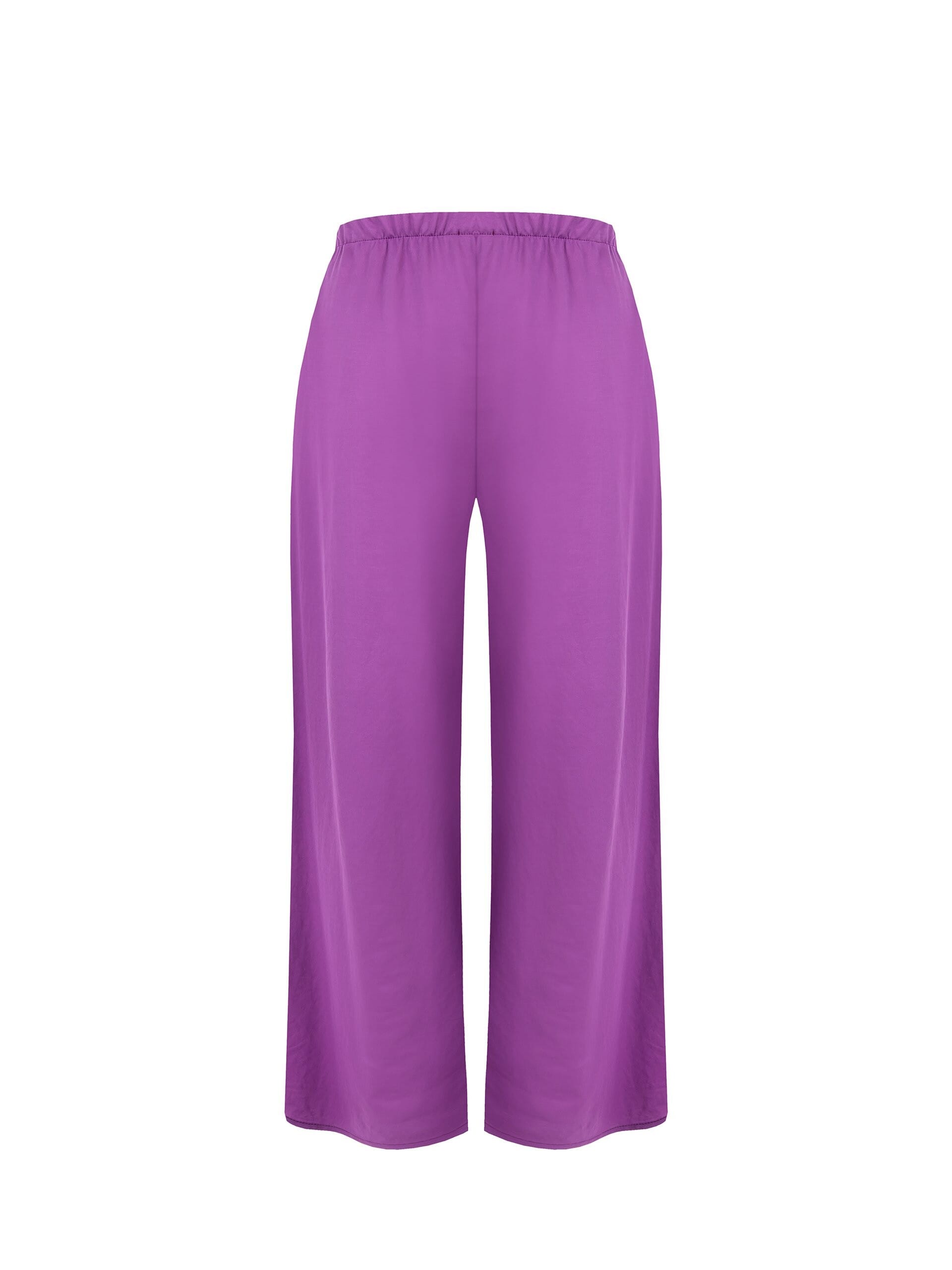 Pantaloni Palazzo In Misto Viscosa Effetto Leggermente Stropicciato Rinascimento Curvy