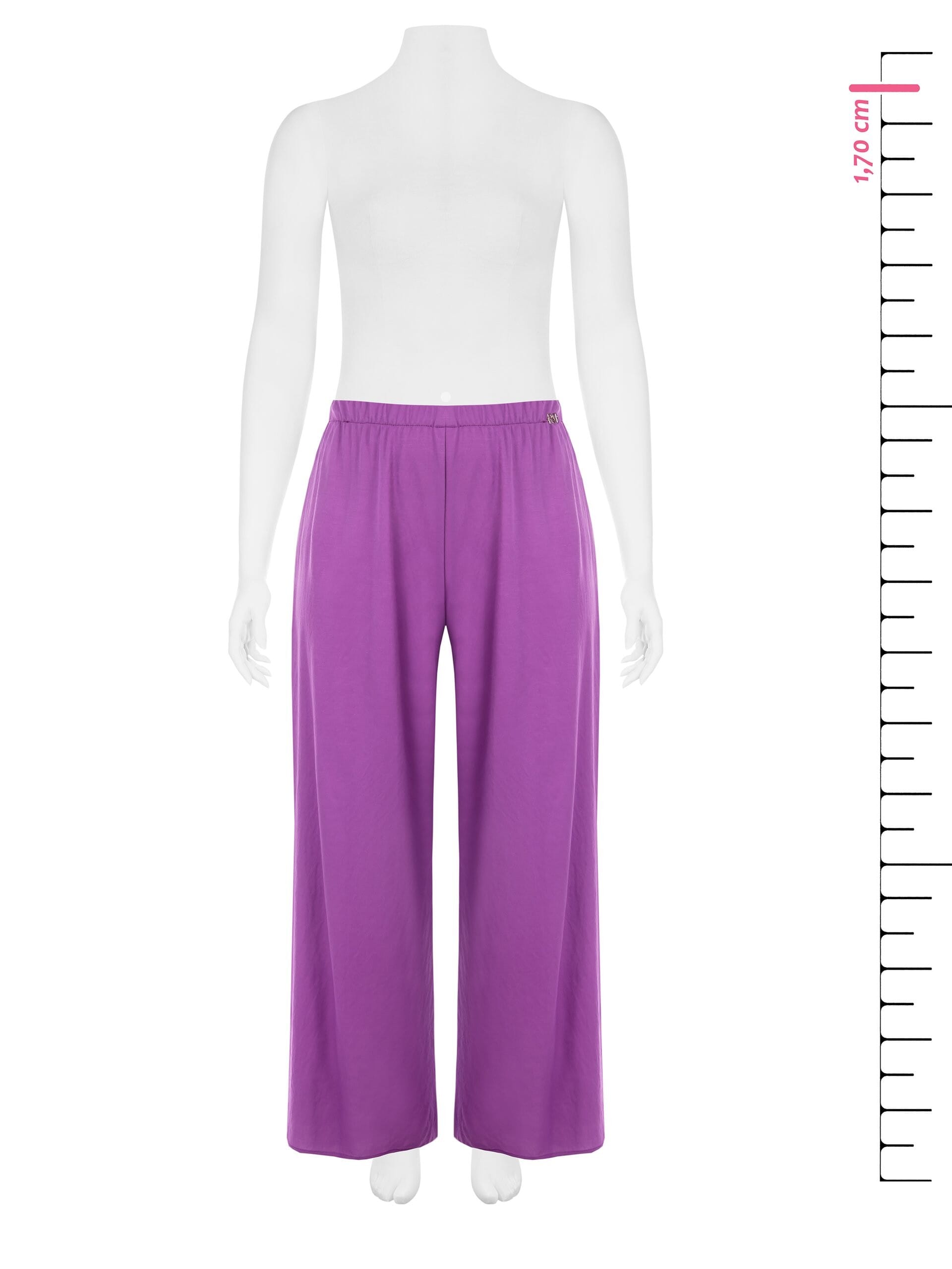 Pantaloni Palazzo In Misto Viscosa Effetto Leggermente Stropicciato Rinascimento Curvy