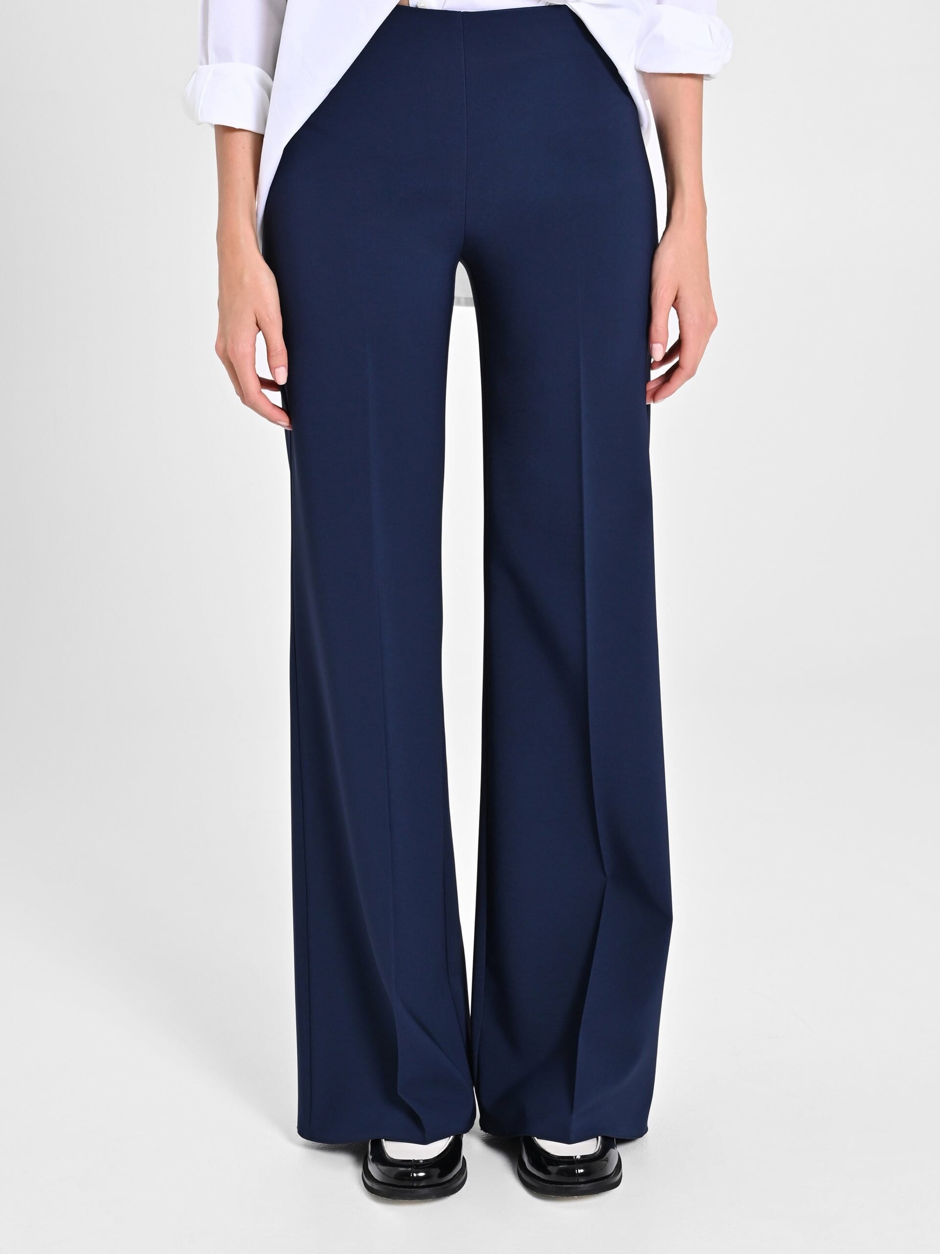 Pantaloni Palazzo In Tessuto Tecnico Con Zip Sul Fianco Rinascimento