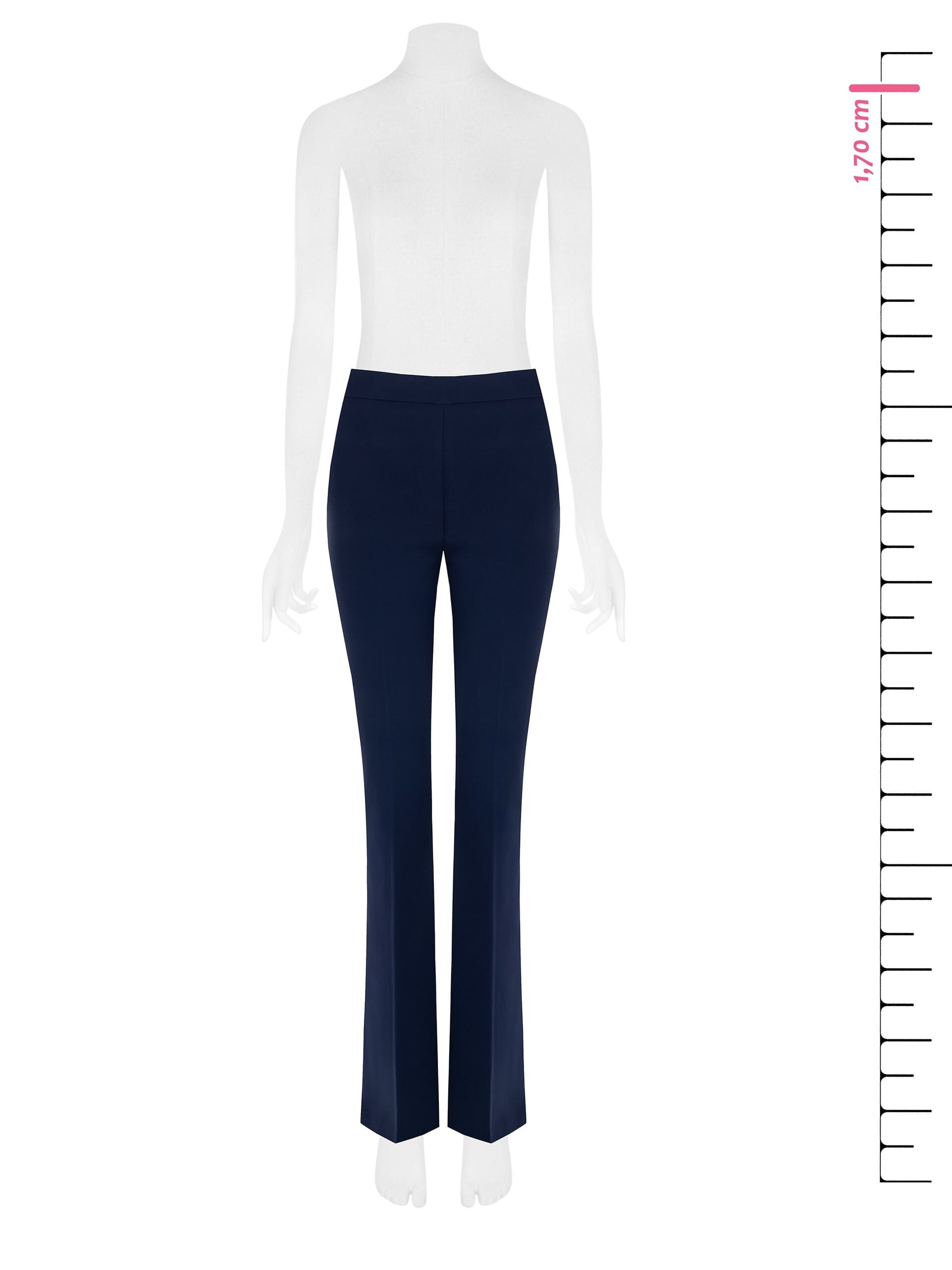 Pantalon évasé en tissu technique avec fermeture éclair sur la hanche Rinascimento
