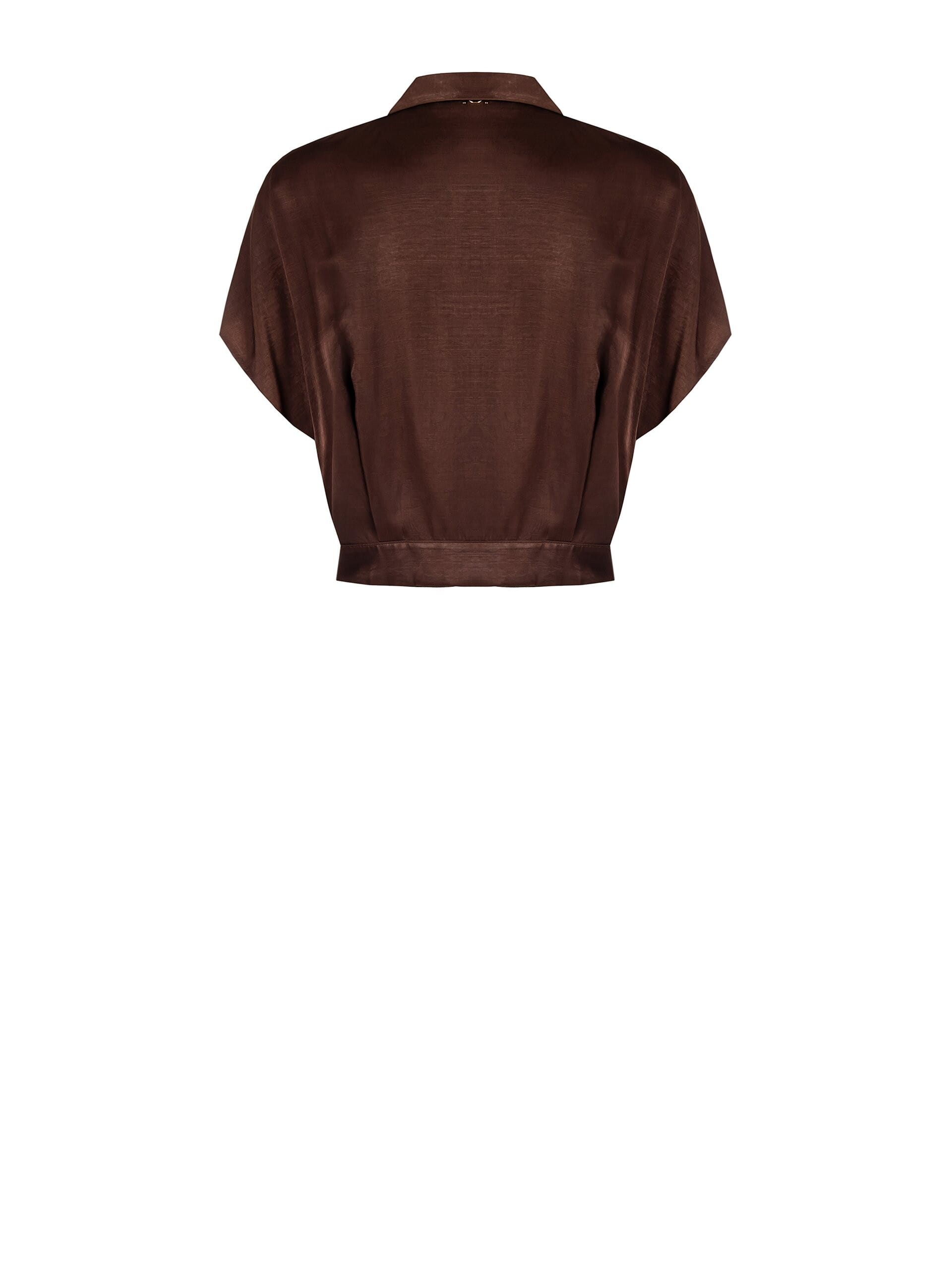 Chemise courte en satin fluide avec fond ballon Rinascimento