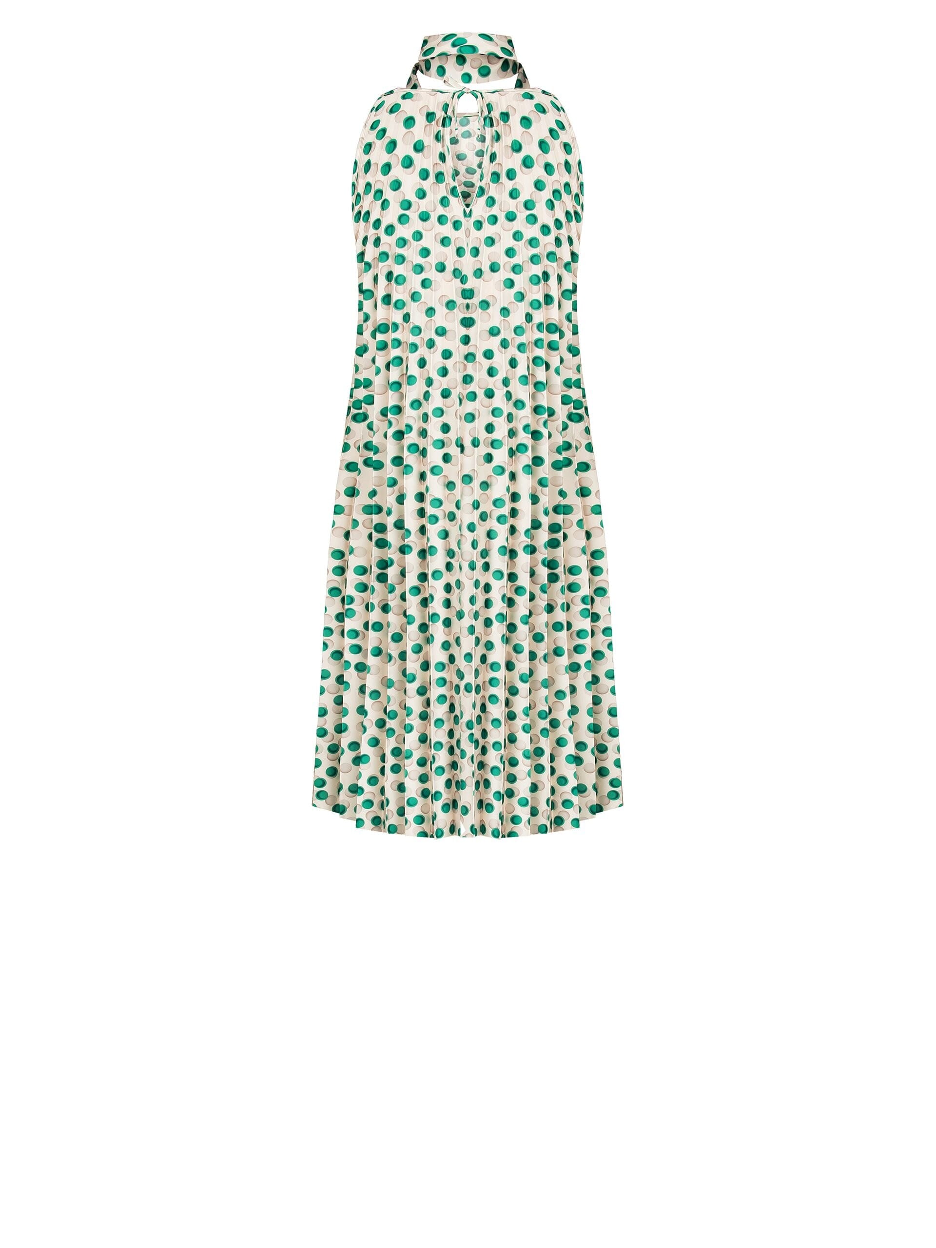 Short A-line Satin Pleated Satin Dress With Long Coordinated Scarf Rinascimento