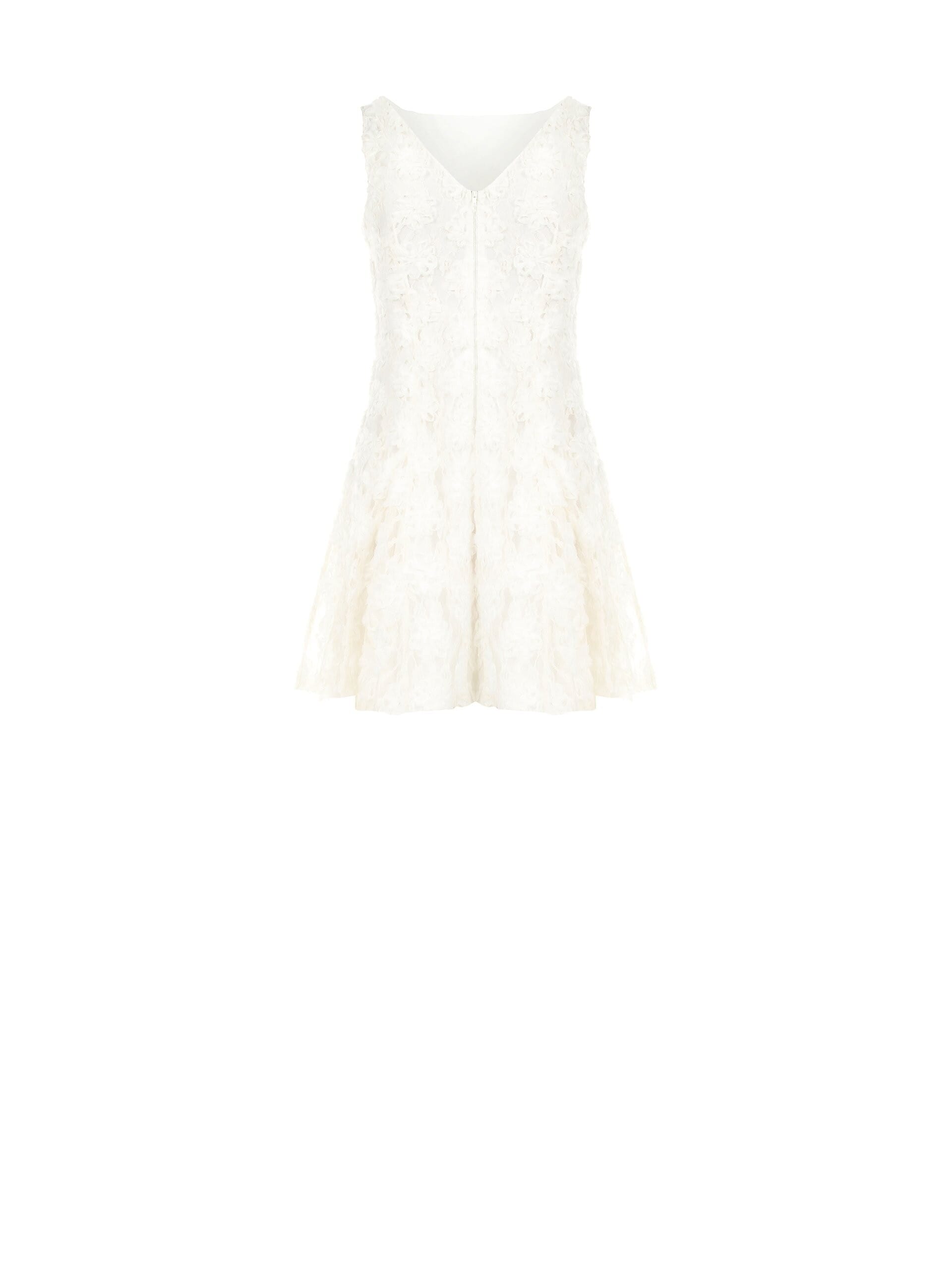 Rose Rose Tulle Embellished Short Dress In Relief Rinascimento