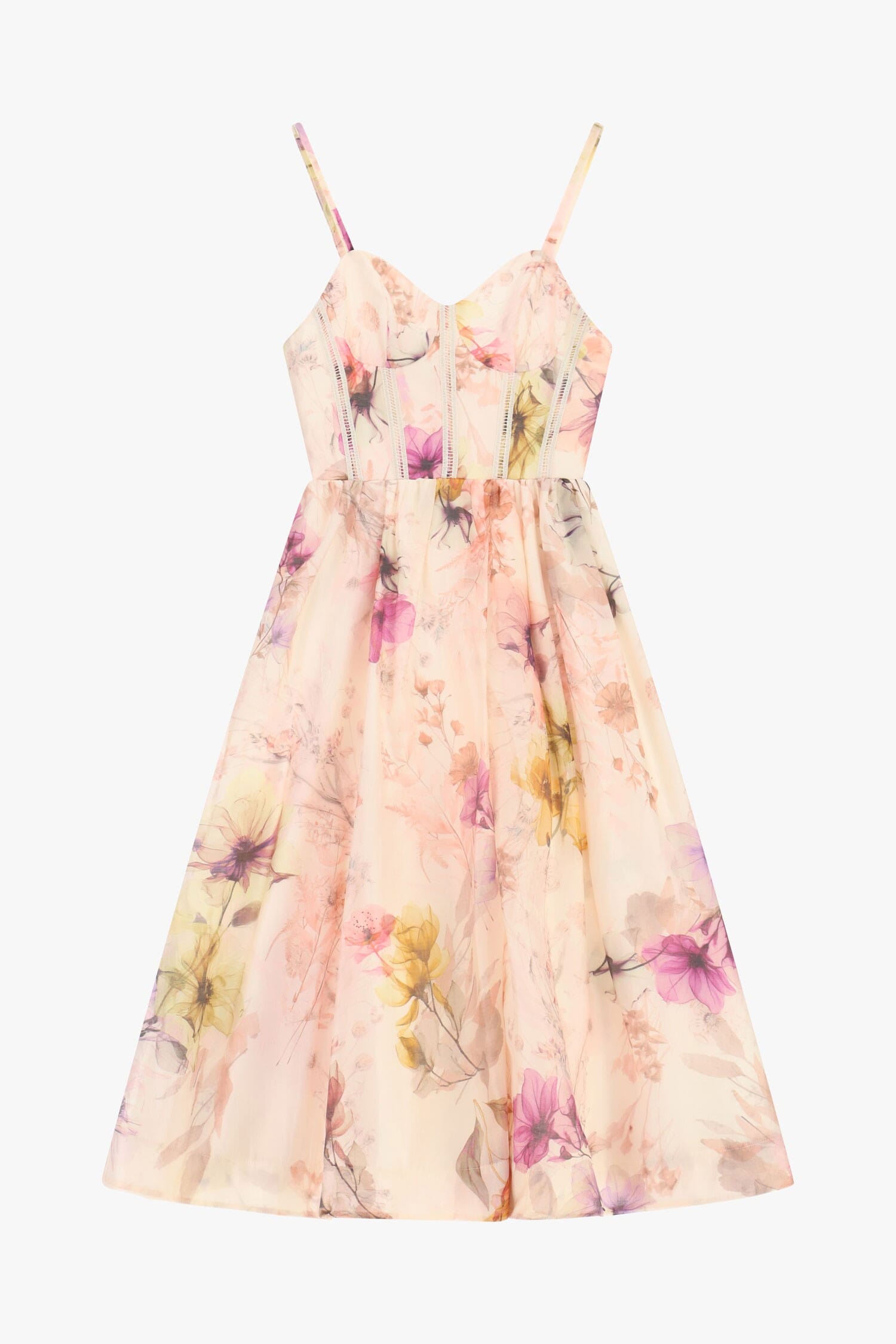 Abito Midi Con Spalline Stampa Floreale Dixie
