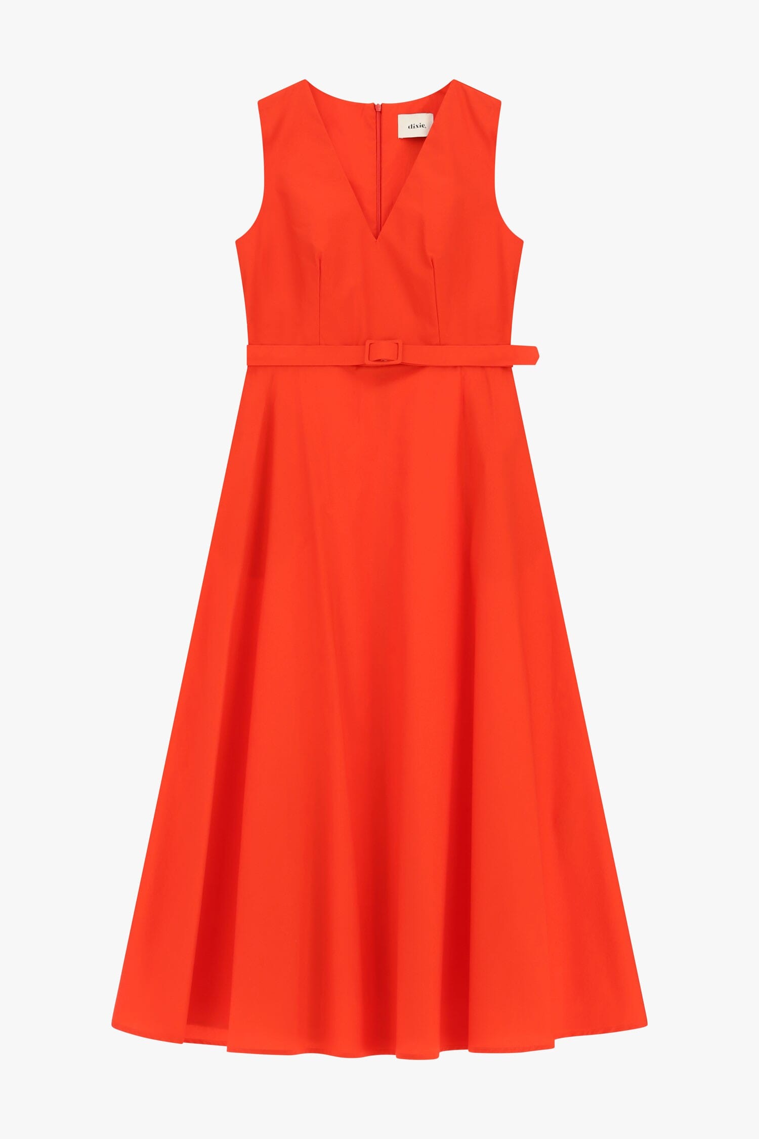 Abito Midi Smanicato Con Cintura Coordinata Dixie