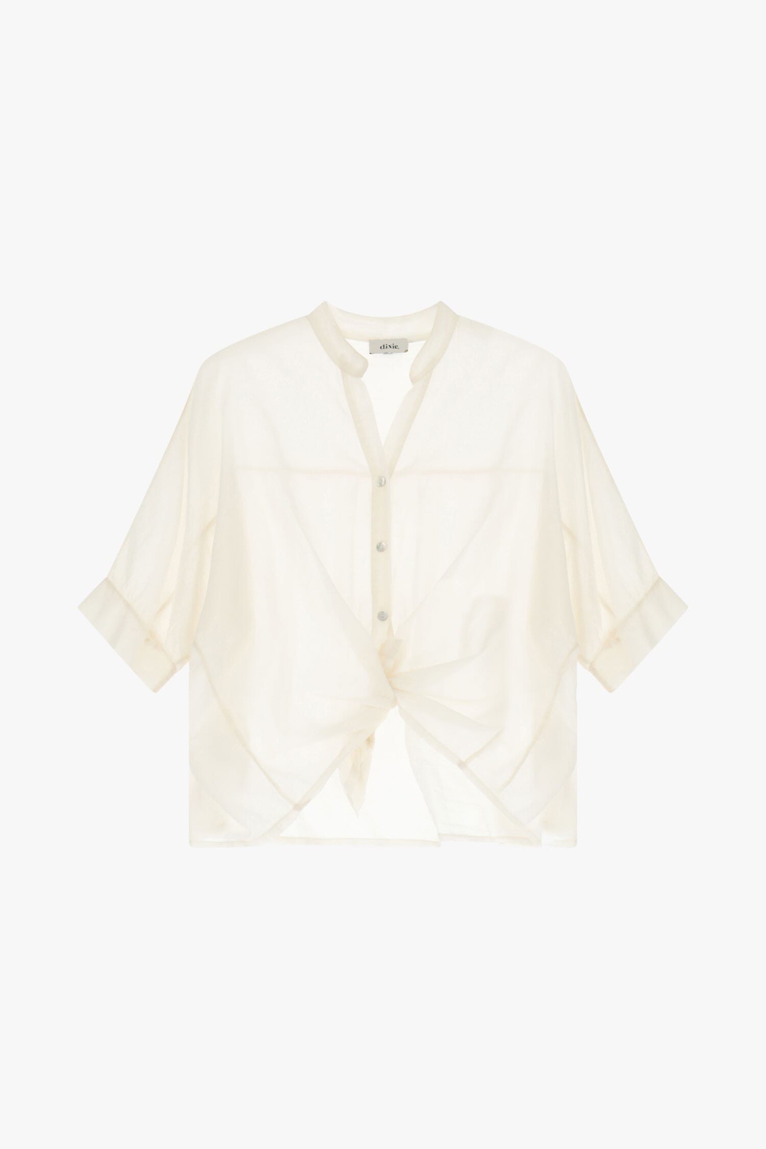 Chemise croisée avec nœud sur le devant et manches retroussées Dixie