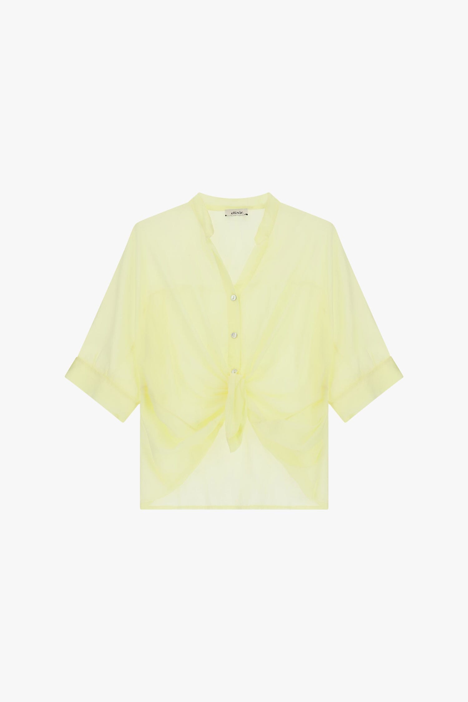 Chemise croisée avec nœud sur le devant et manches retroussées Dixie