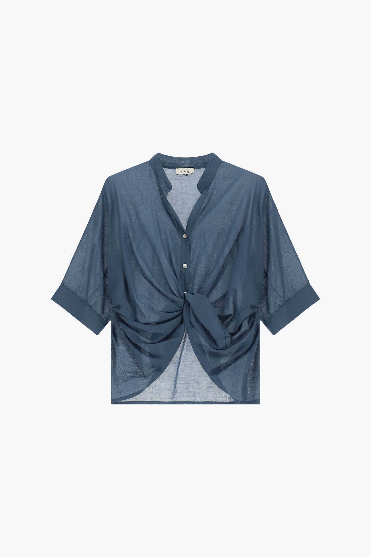Chemise croisée avec nœud sur le devant et manches retroussées Dixie