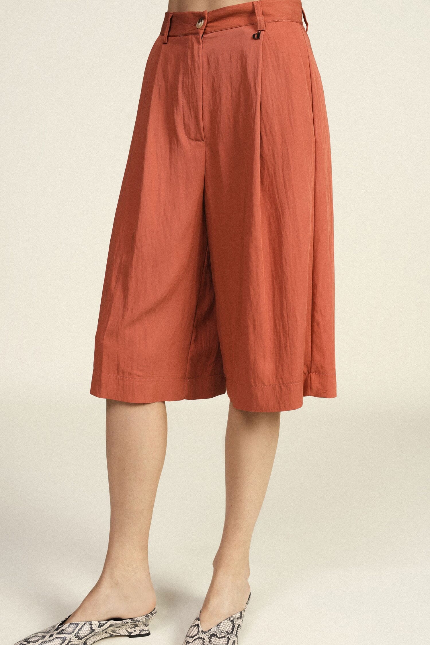 Bermuda Shorts High Waist Pinces Side Pockets Dixie