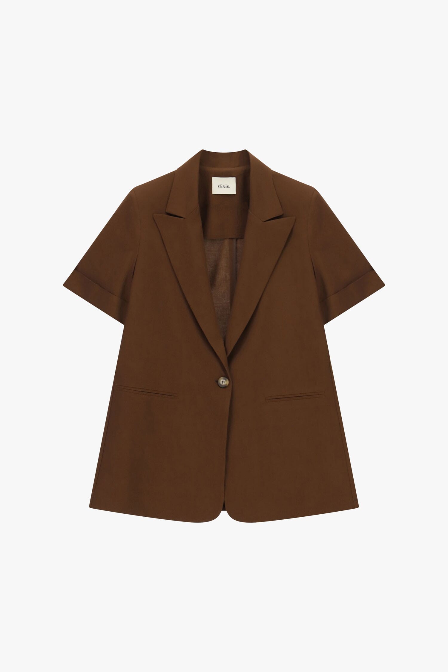 Blazer à manches courtes à simple boutonnage et poches passepoilées Dixie
