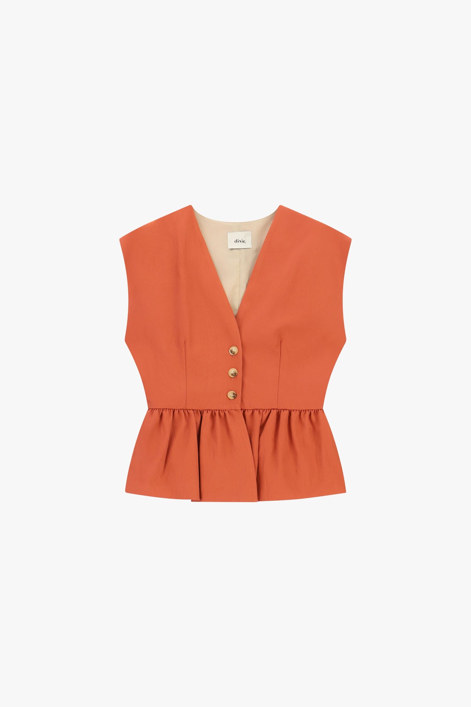 Gilet court Dixie à boutons et volants