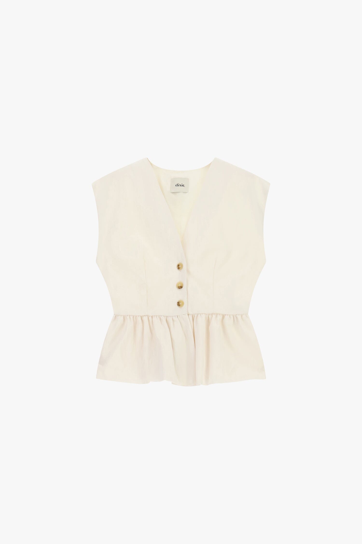 Gilet court Dixie à boutons et volants
