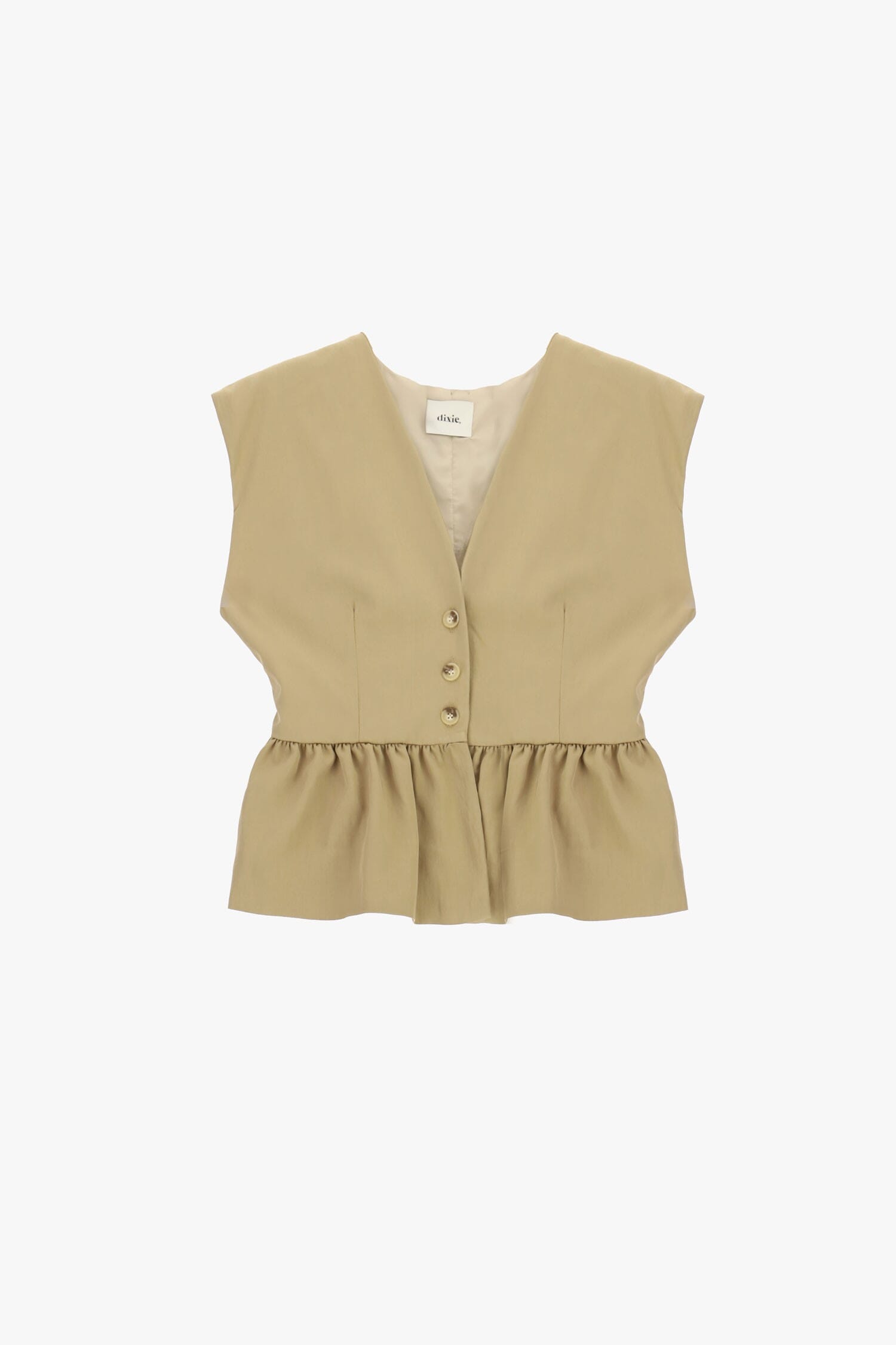 Gilet court Dixie à boutons et volants