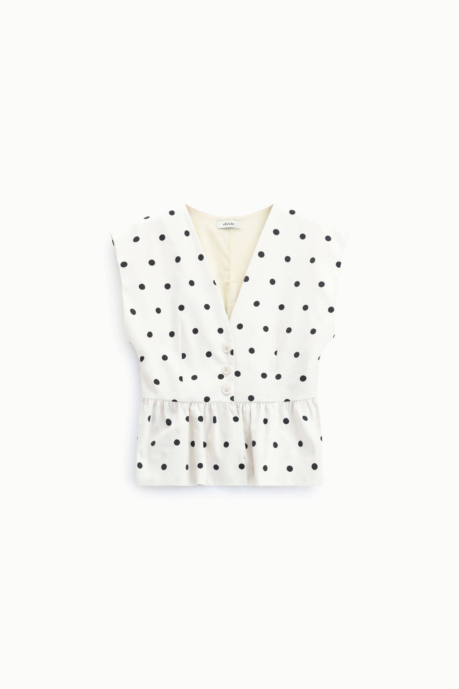 Gilet à péplum et à pois, encolure en V Dixie