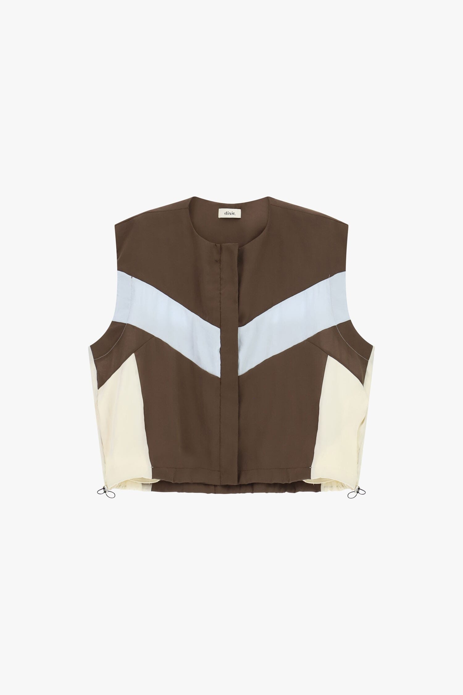 Gilet Corto Con Motivo A Blocchi E Coulisse Dixie