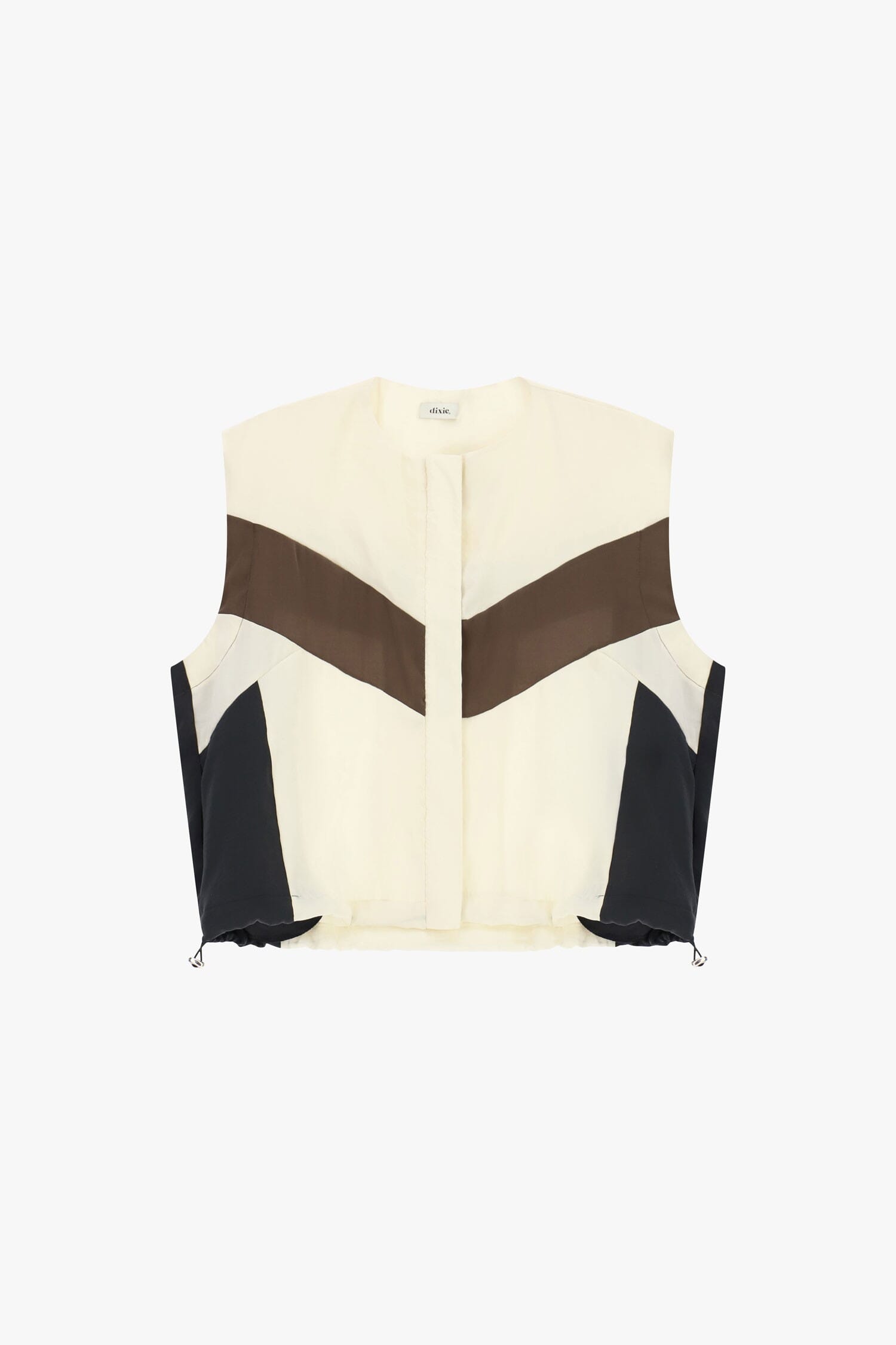 Gilet Corto Con Motivo A Blocchi E Coulisse Dixie