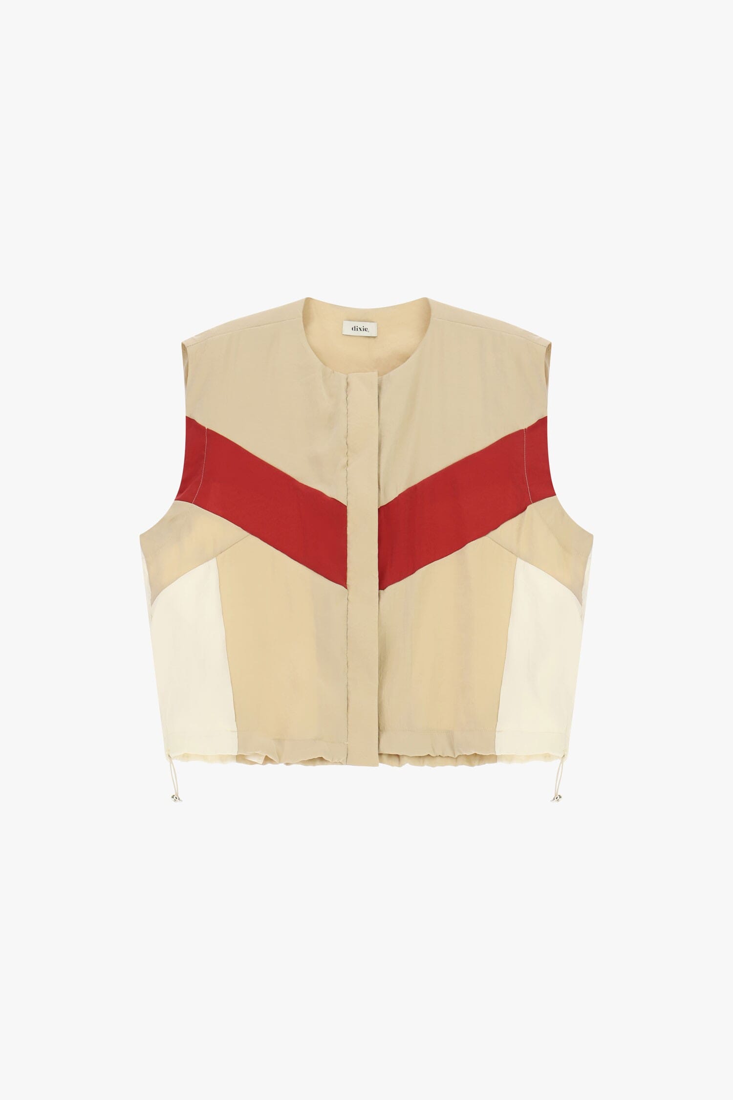 Gilet Corto Con Motivo A Blocchi E Coulisse Dixie