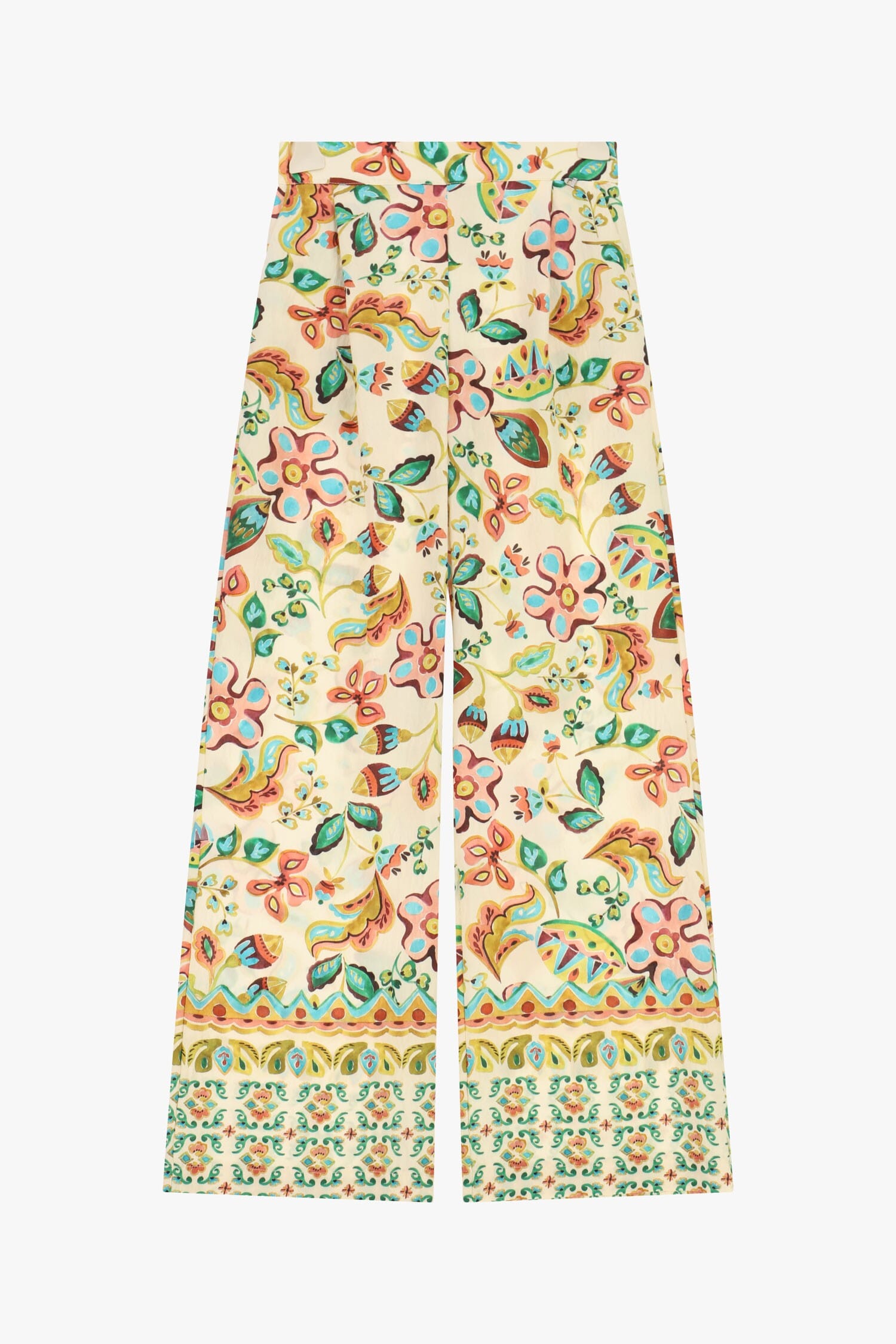 Floral Print Wide Leg Palace Trousers Dixie