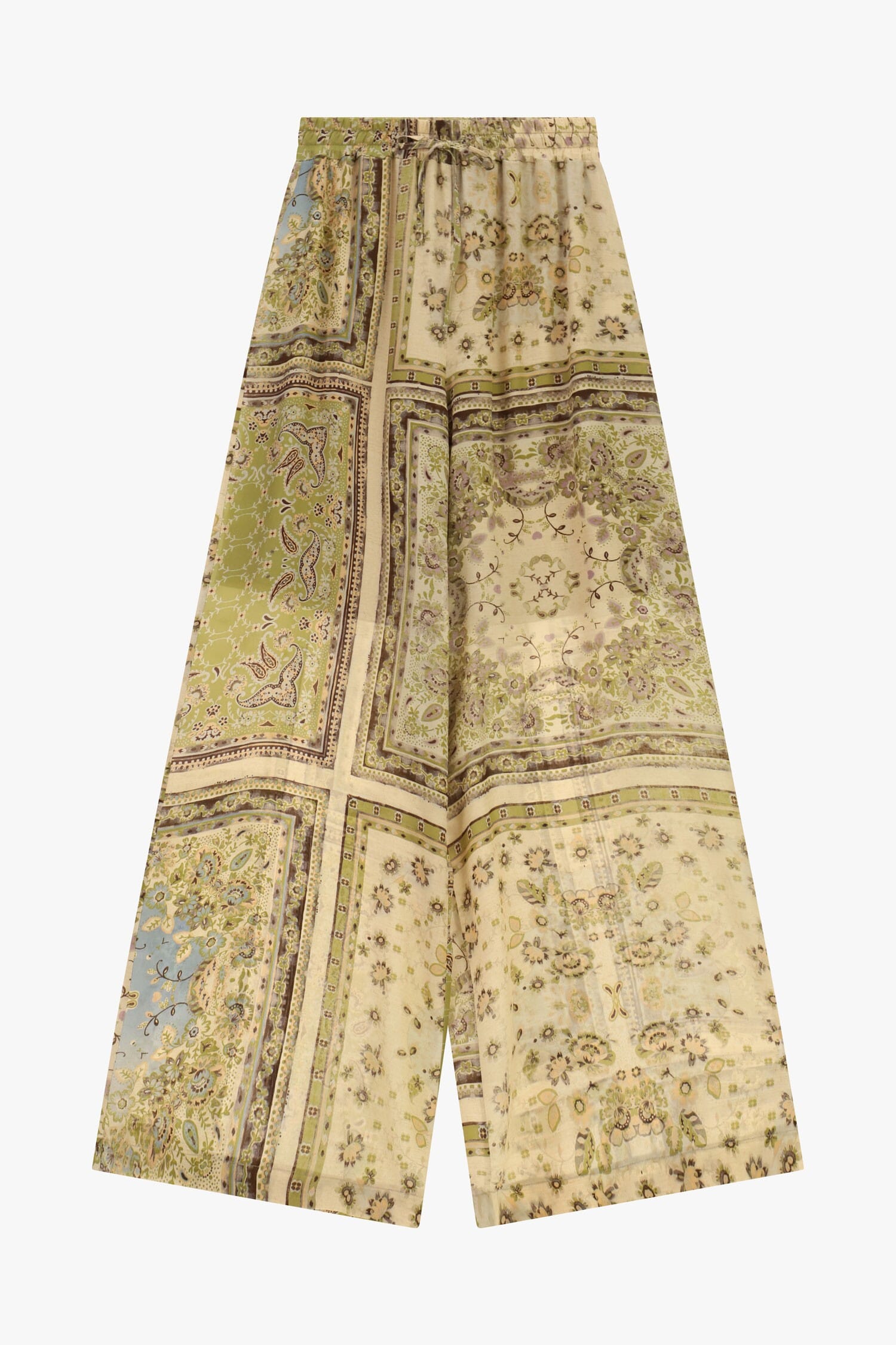 Palazzo Trousers Patchwork Print Elasticated Waist Dixie