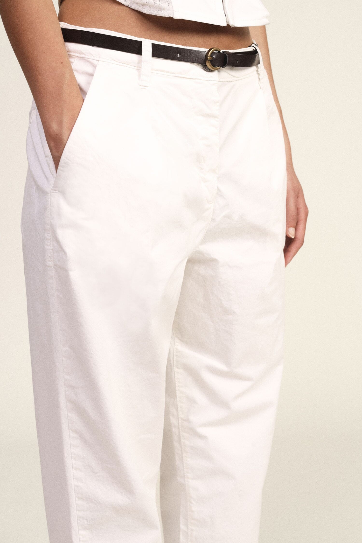 Chino-Fit Trousers With Slim Waistband And Dixie Lapels