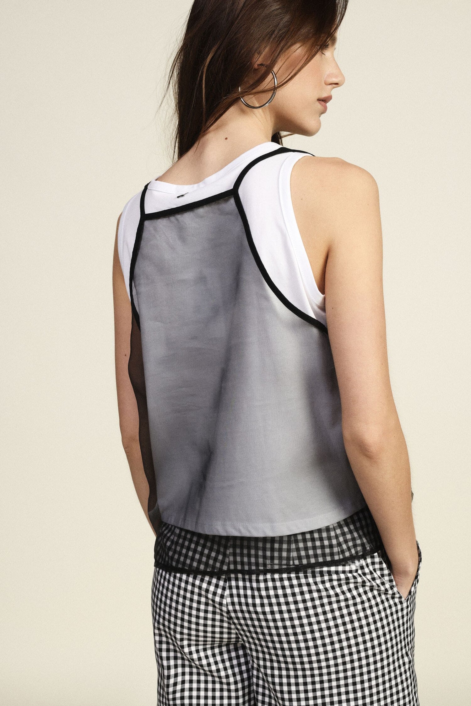 Top Senza Maniche Con Bordo A Contrasto Dixie