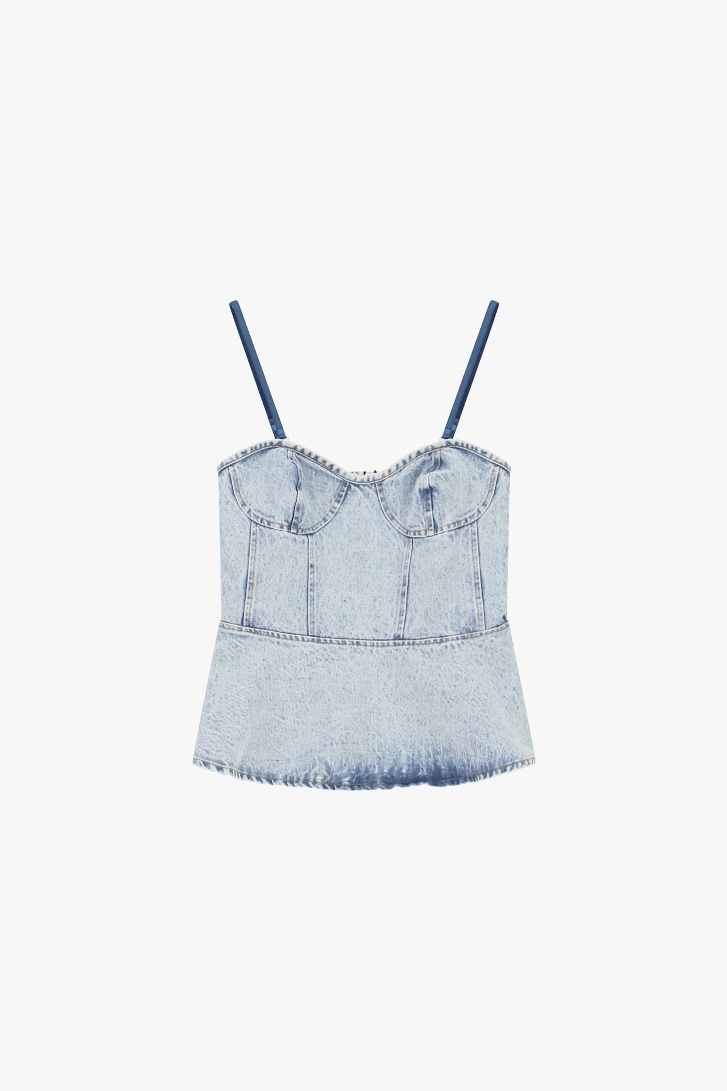 Top Bustier In Denim Con Spalline Sottili Dixie