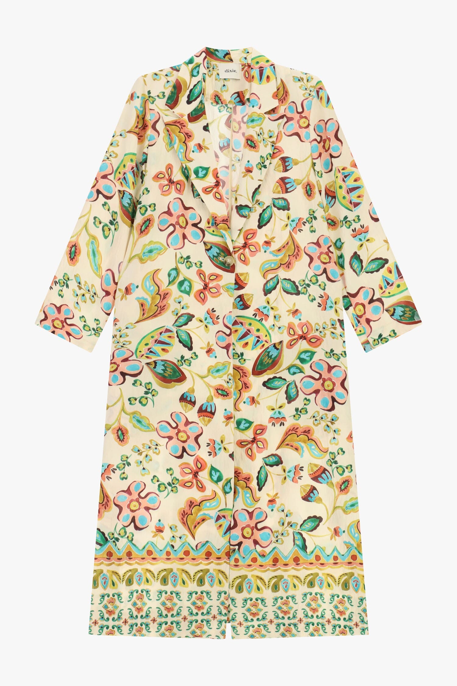 Cappotto Duster Fantasia Floreale Stampa Vivace Dixie