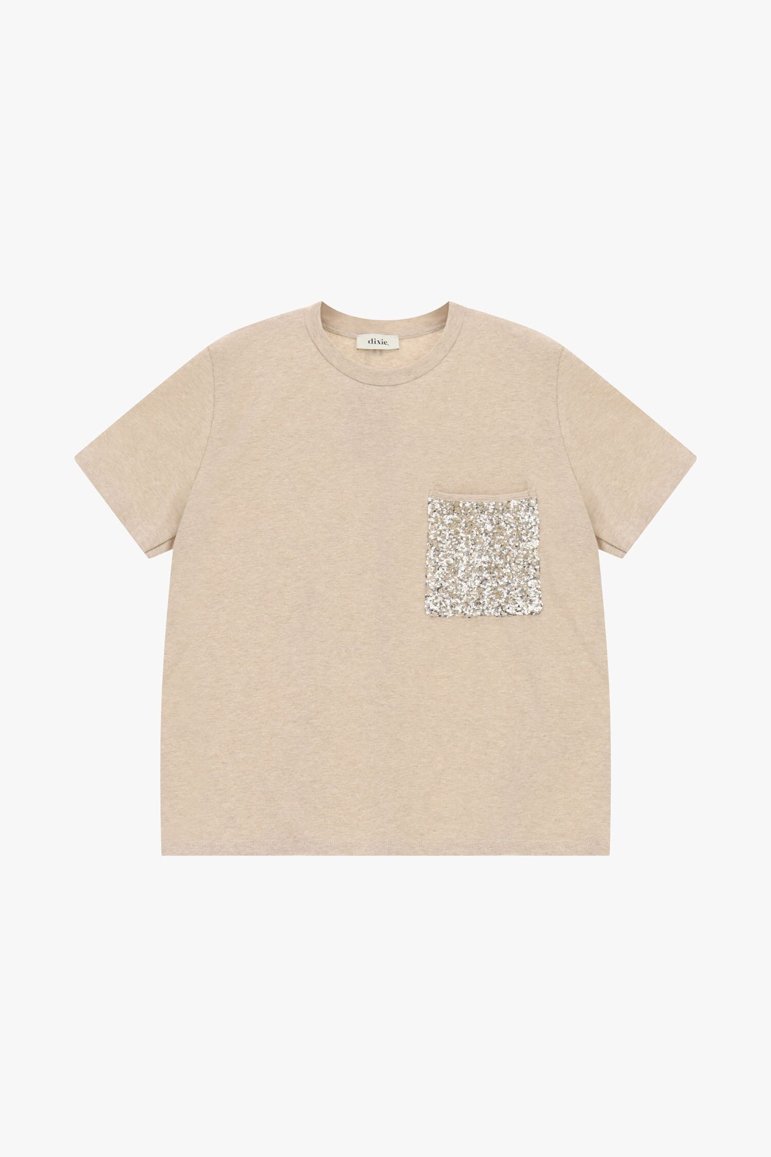 T-Shirt Manica Corta Con Taschino Paillettes Dixie