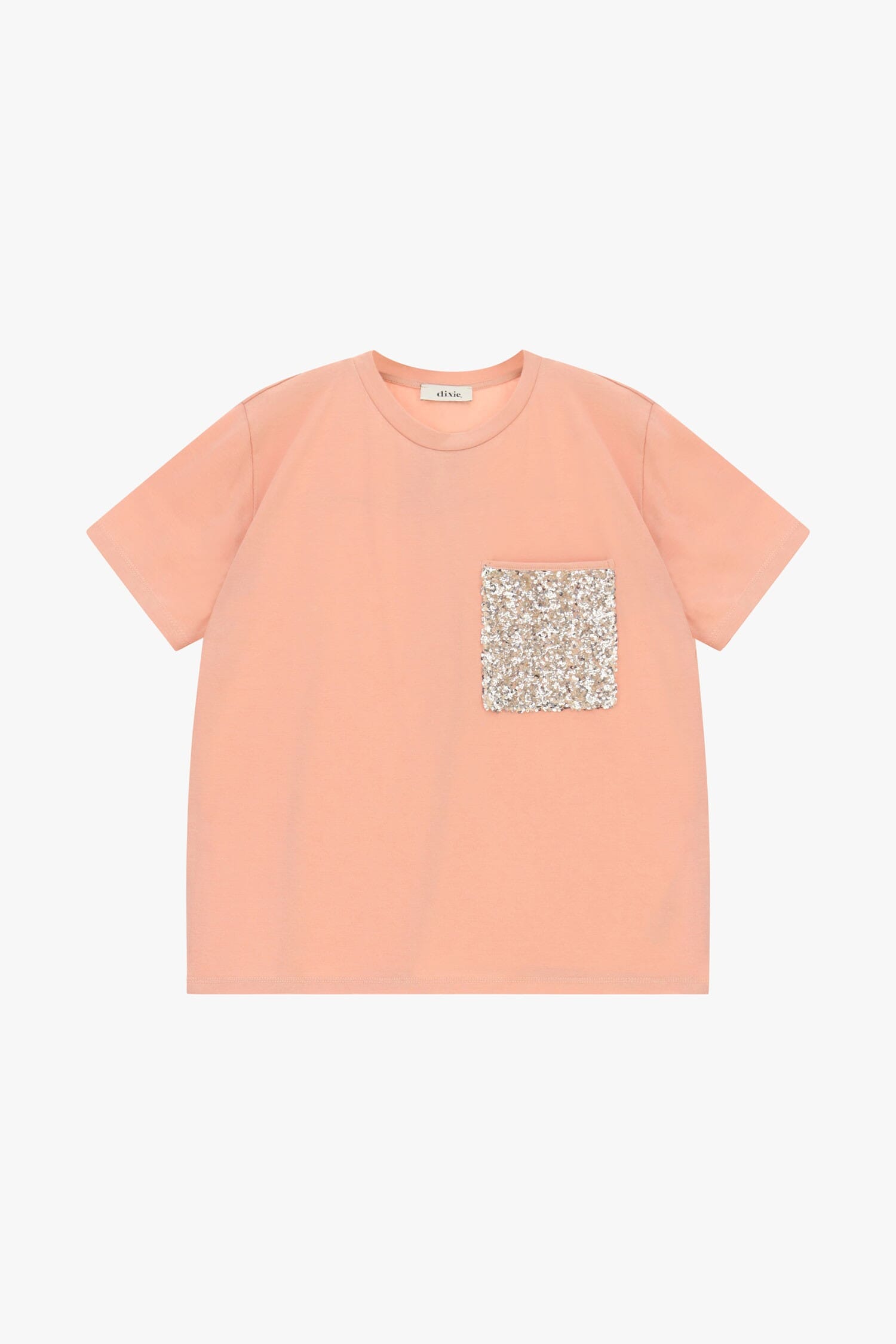 T-Shirt Manica Corta Con Taschino Paillettes Dixie