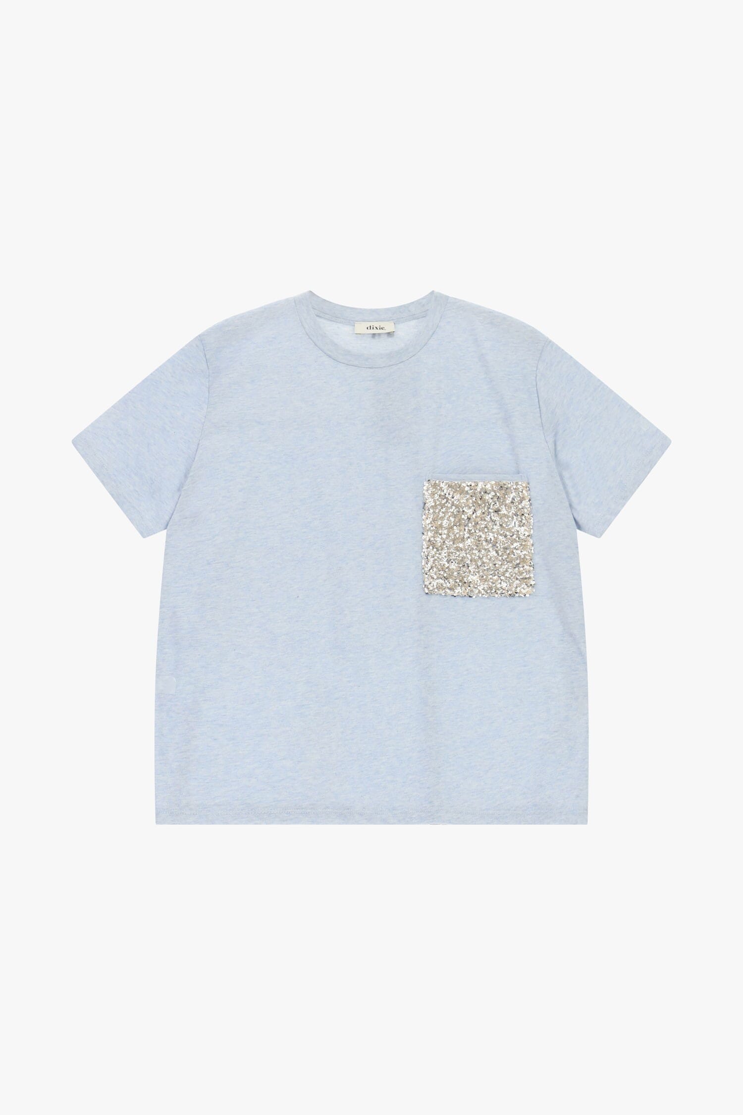 T-Shirt Manica Corta Con Taschino Paillettes Dixie