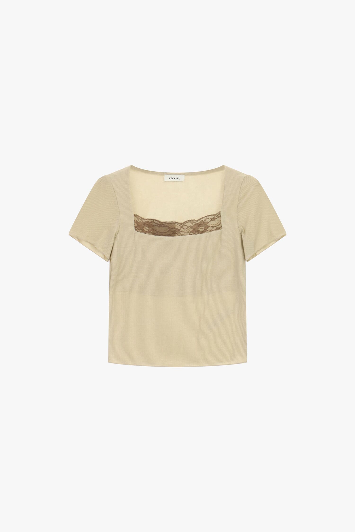 Top Scollo Quadrato Maniche Corte E Inserto Pizzo Dixie