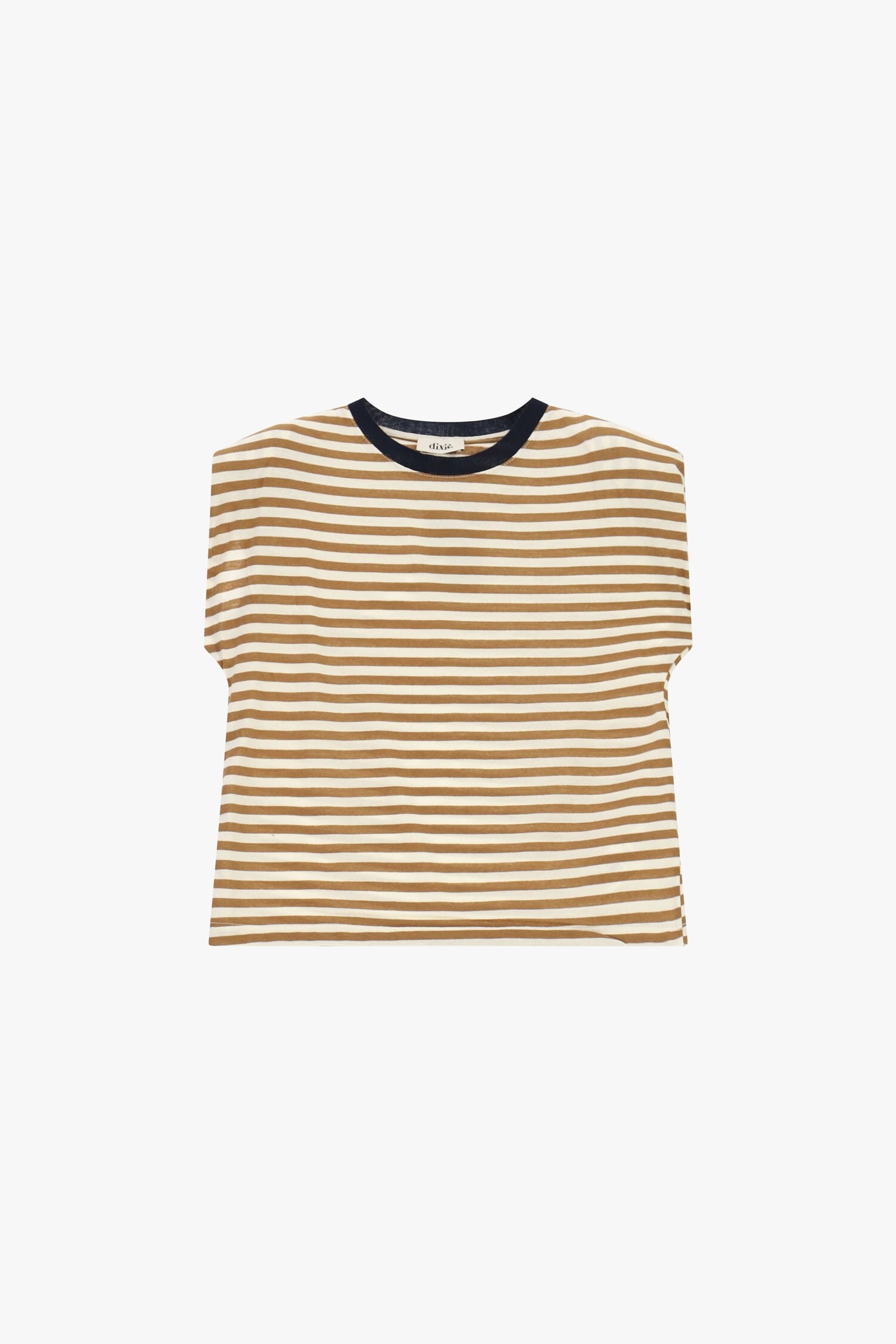 T-Shirt A Righe Con Scollo Rotondo A Contrasto Dixie