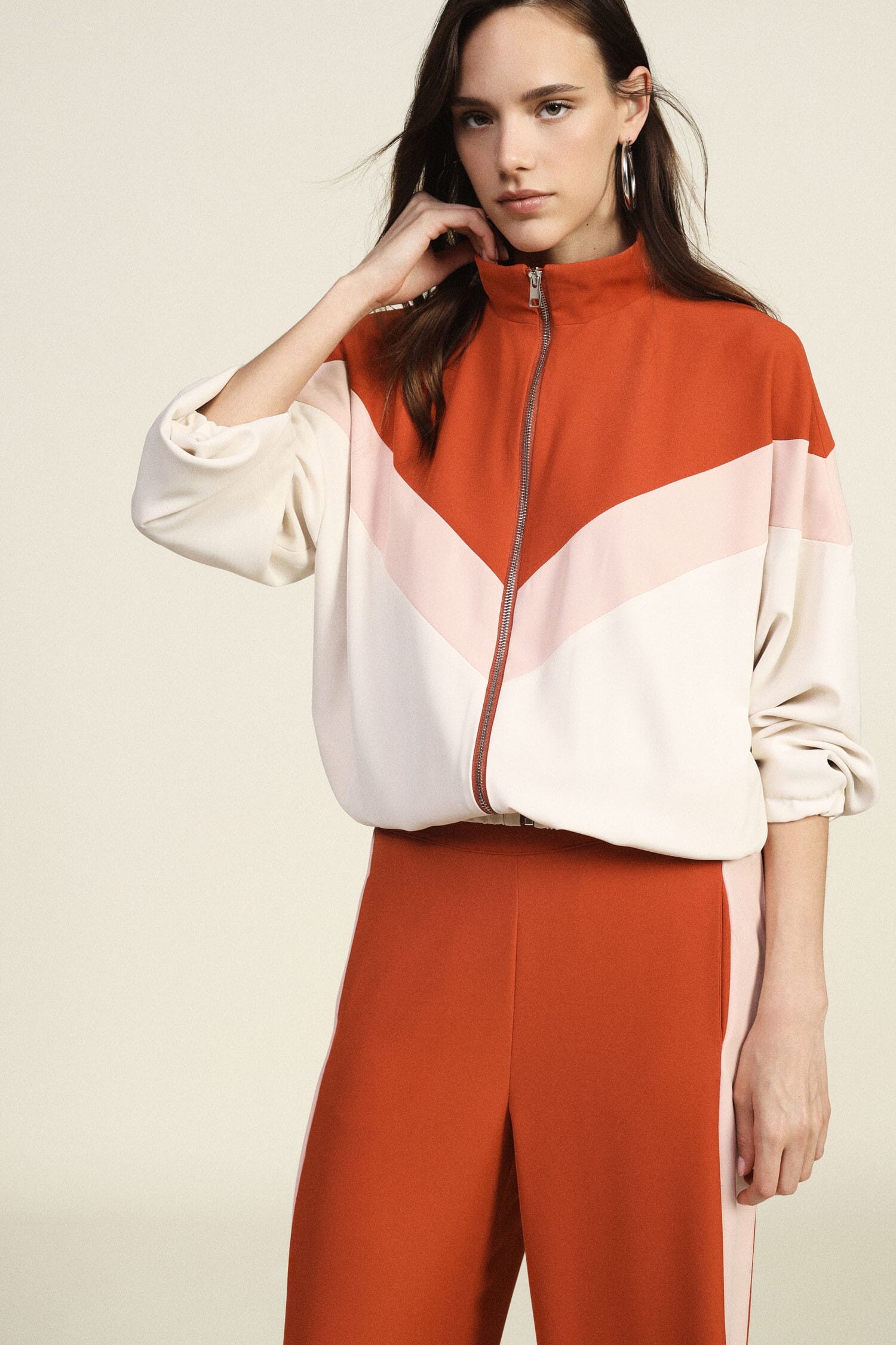 Bomber Con Zip E Motivo A Blocchi Colore Dixie