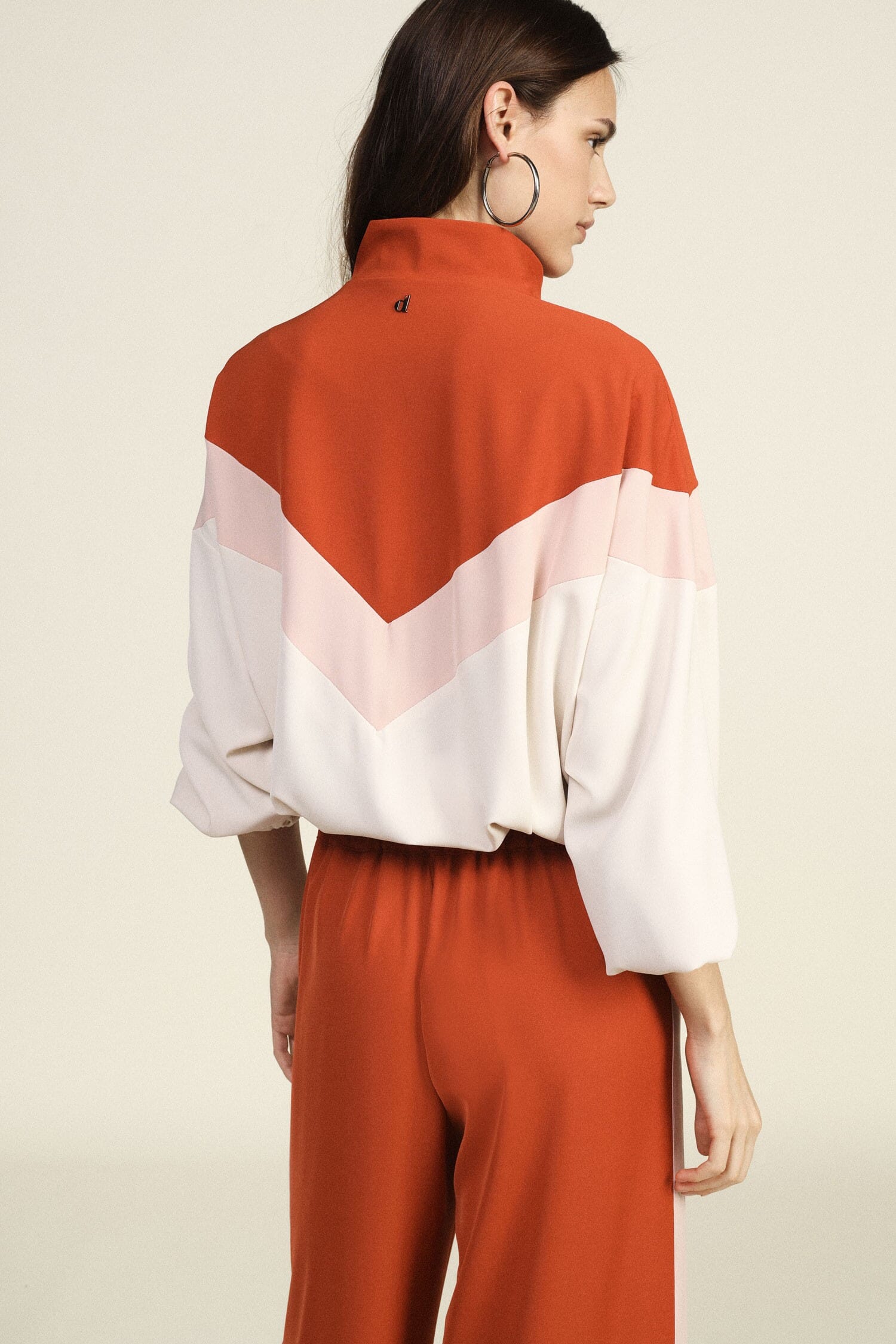 Bomber Con Zip E Motivo A Blocchi Colore Dixie