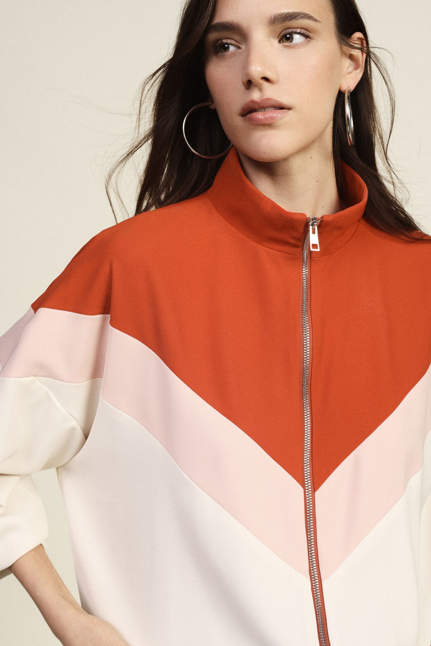 Bomber Con Zip E Motivo A Blocchi Colore Dixie