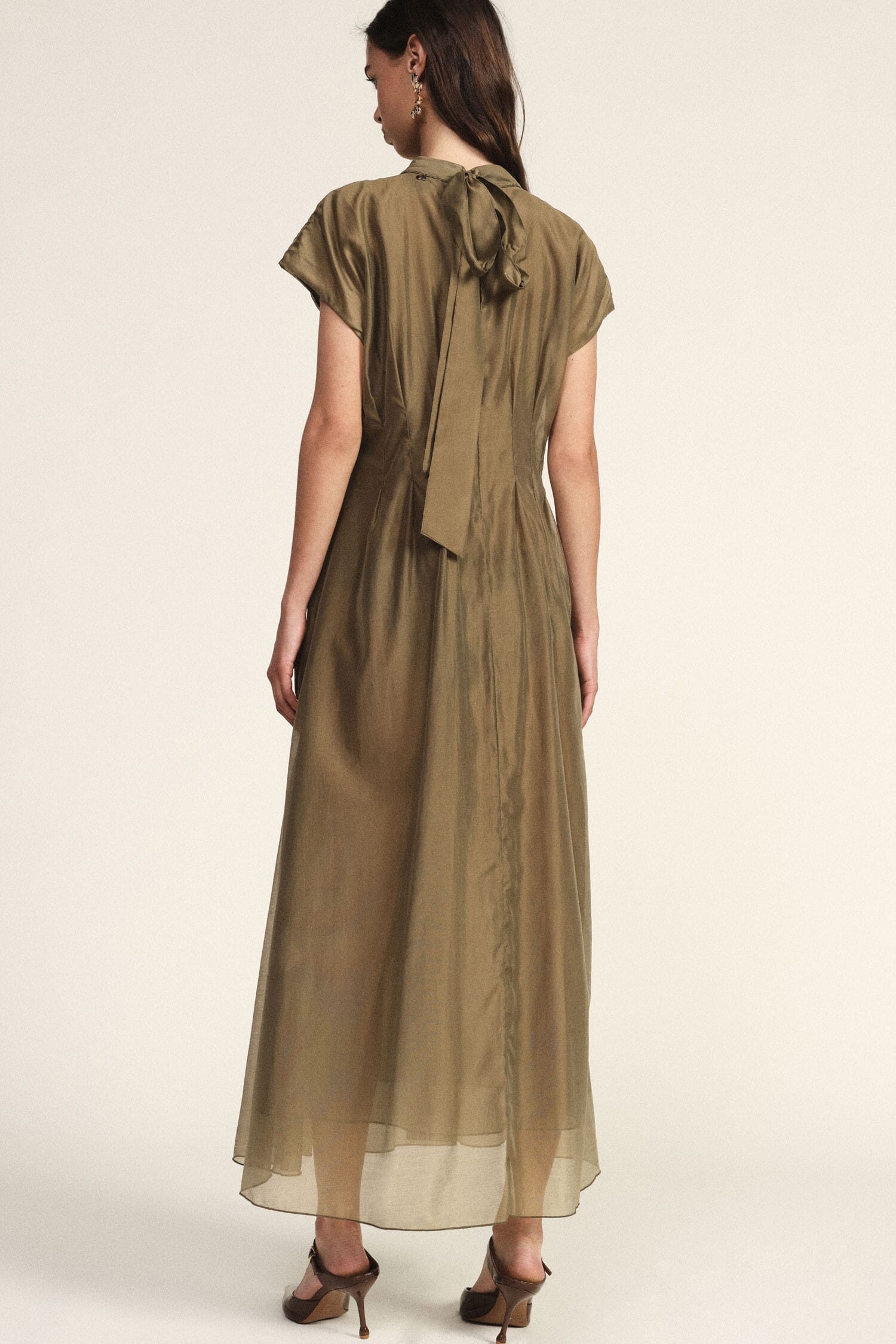 Robe midi évasée avec col Dixie Ruban