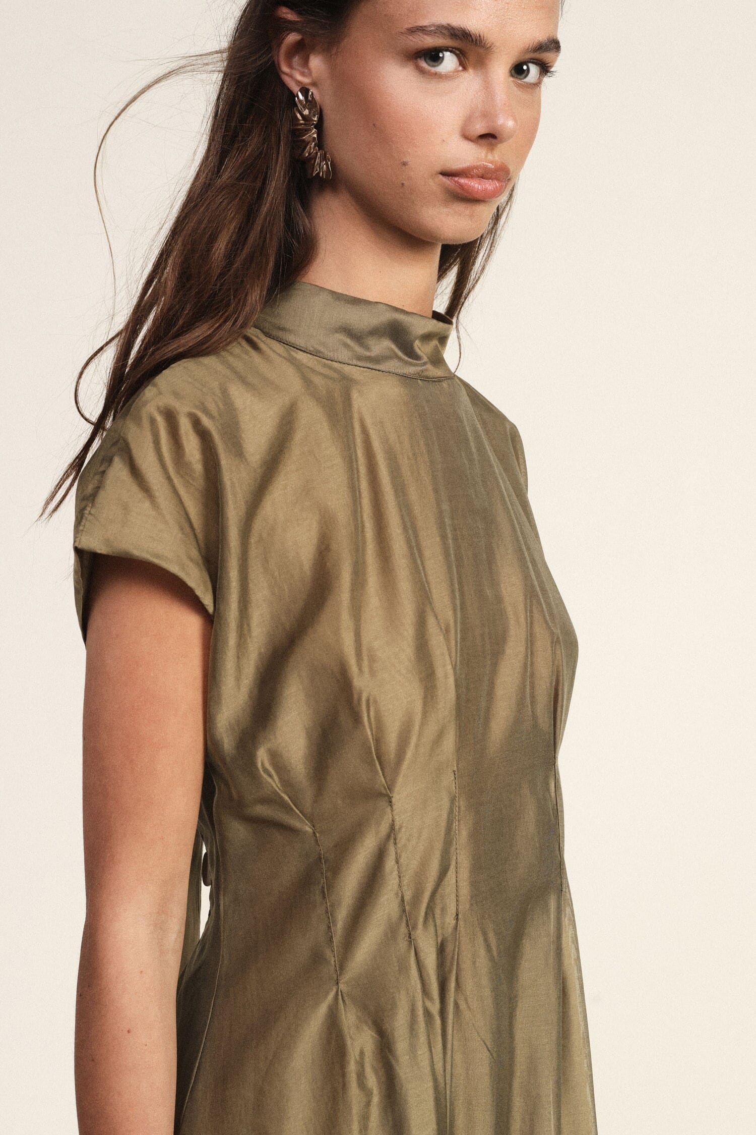 Robe midi évasée avec col Dixie Ruban