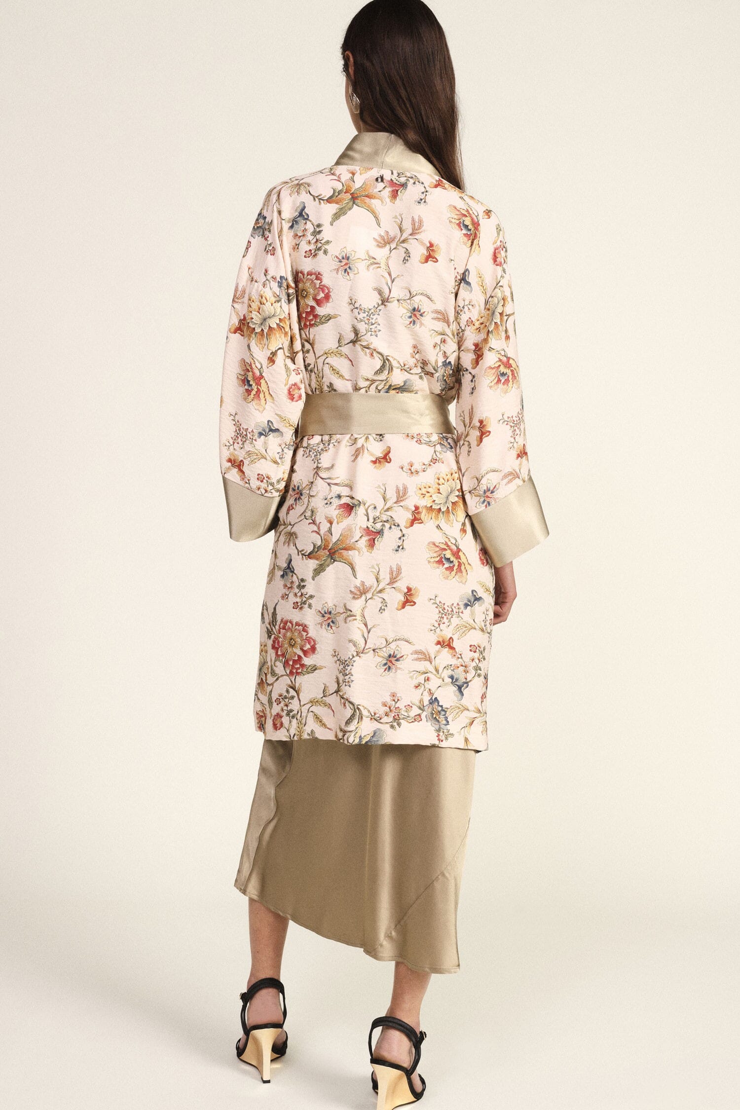 Cappotto Leggero Fantasia Floreale Con Cintura Dixie