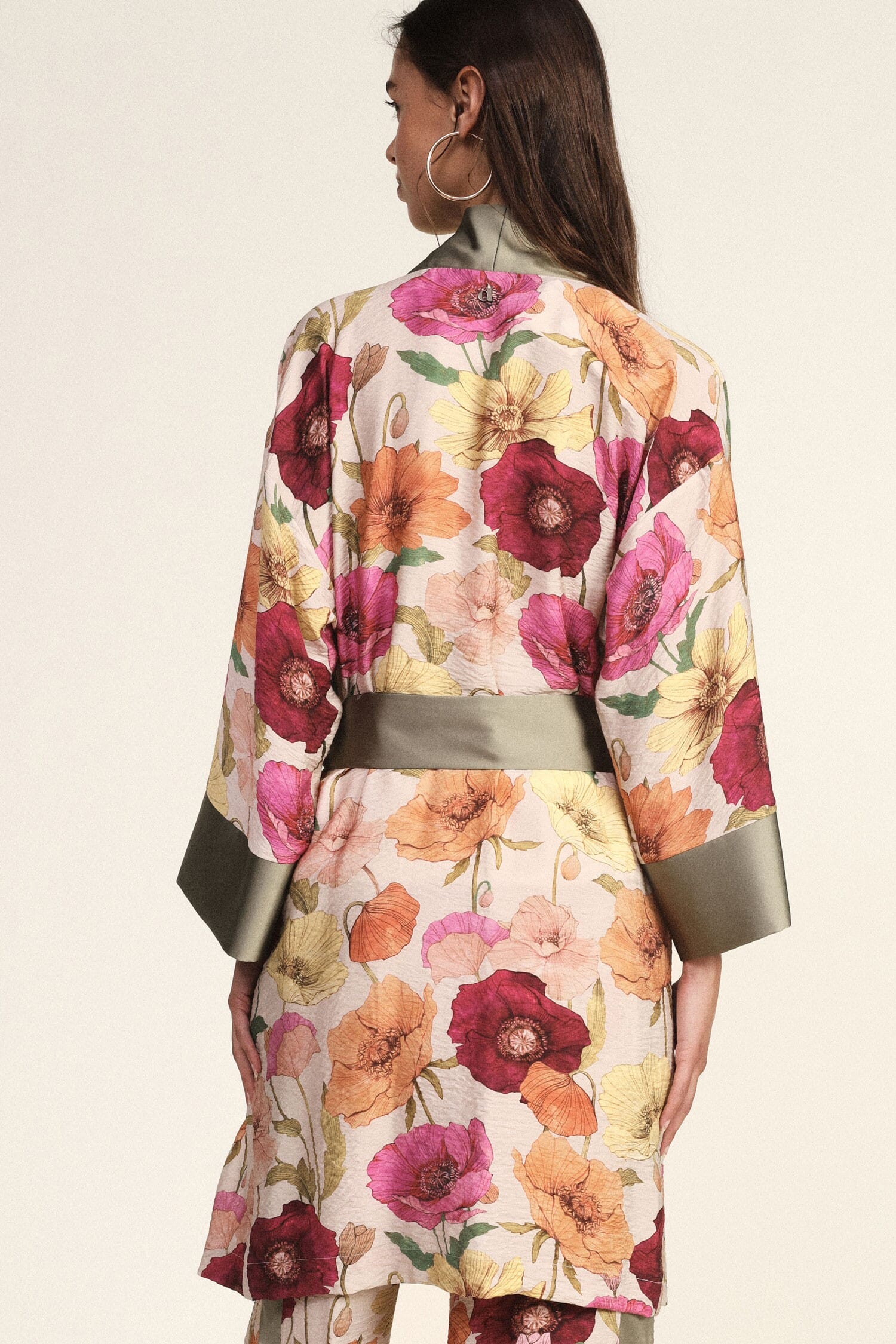 Lightweight Floral Fantasy Coat With Dixie Belt
