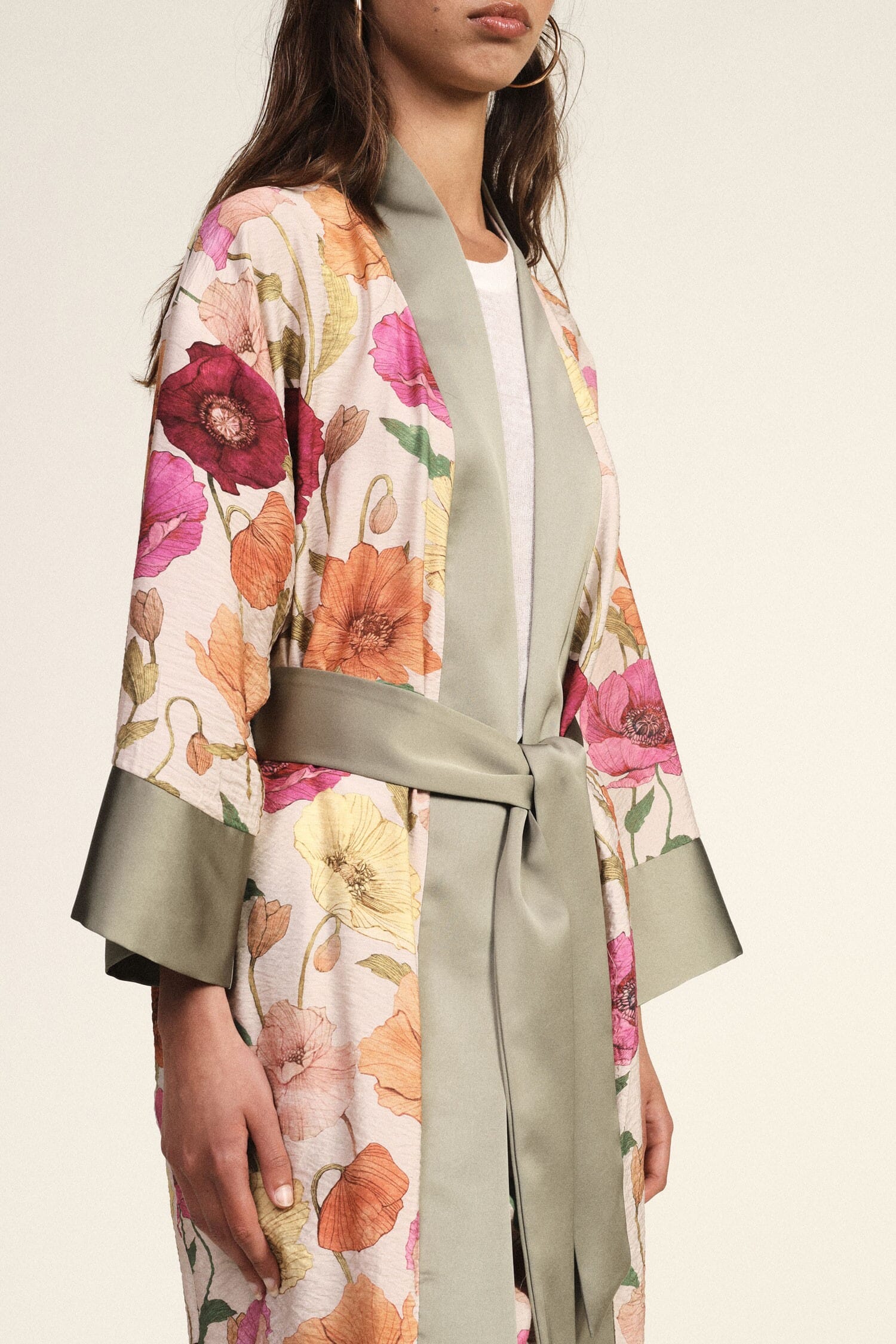 Lightweight Floral Fantasy Coat With Dixie Belt