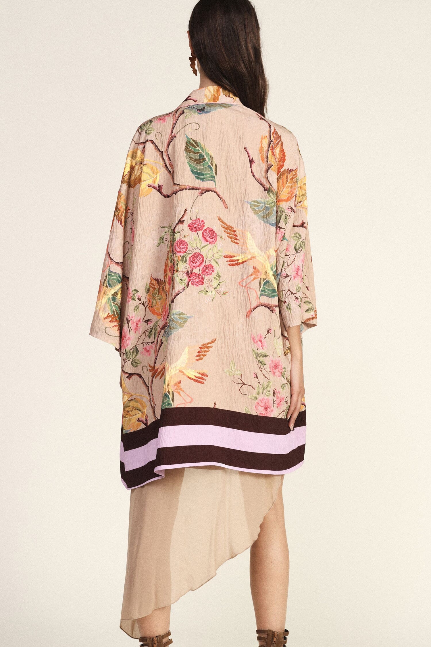Cappotto Duster Fantasia Floreale Manica Ampia Dixie