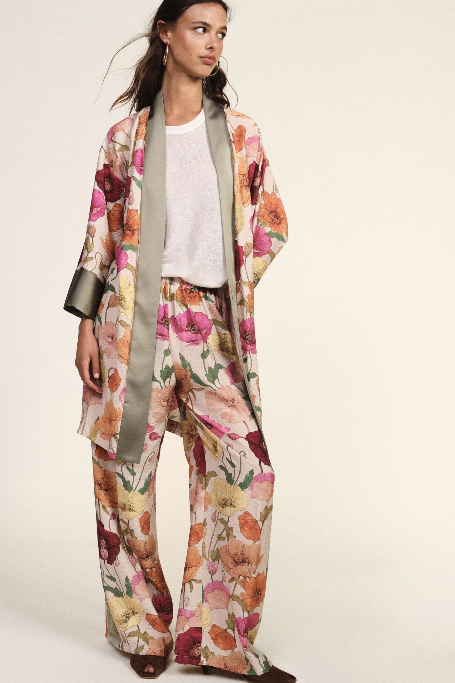 Pantalon à imprimé floral Palace Inserts contrastés Dixie