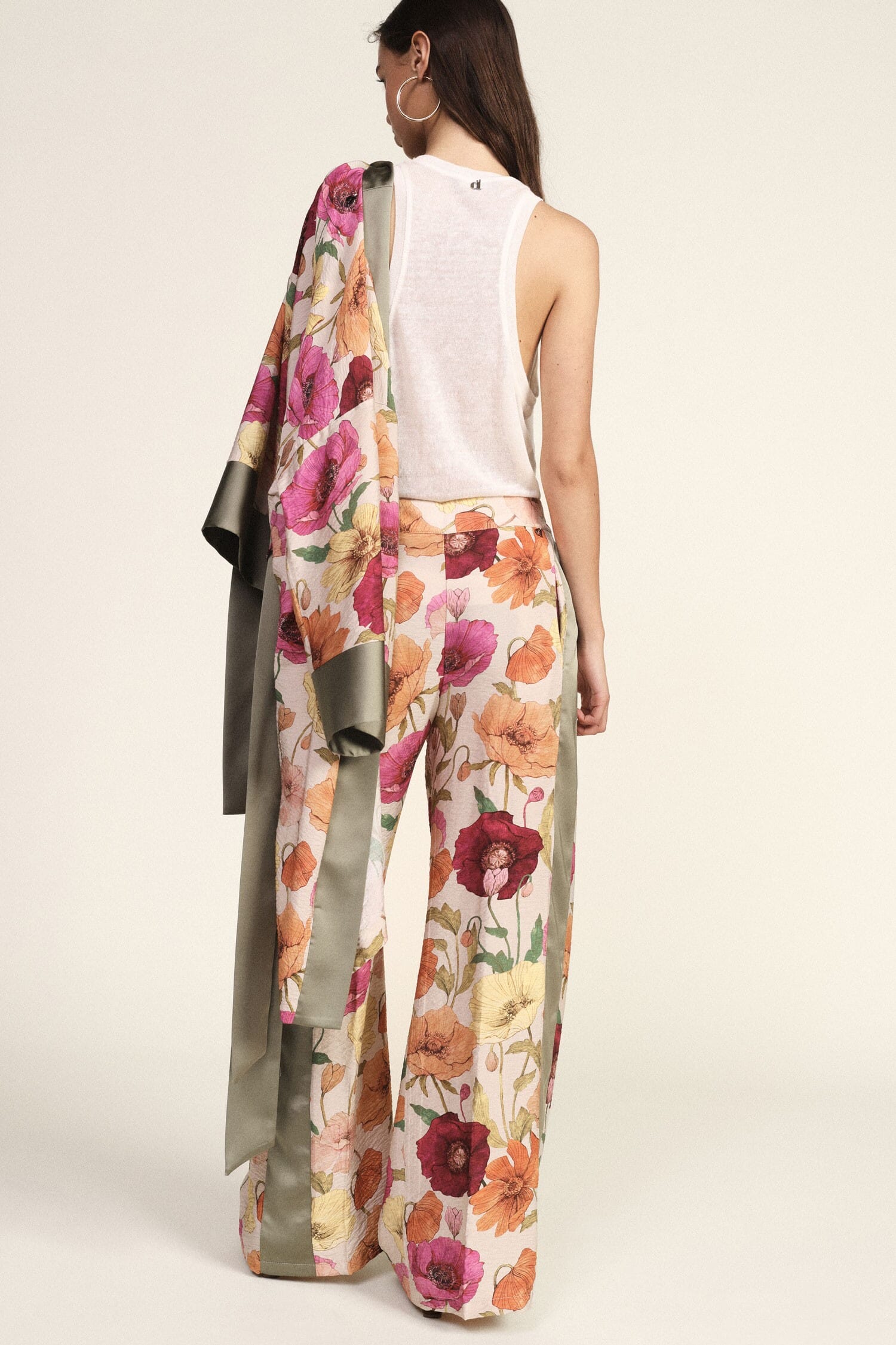 Pantalon à imprimé floral Palace Inserts contrastés Dixie