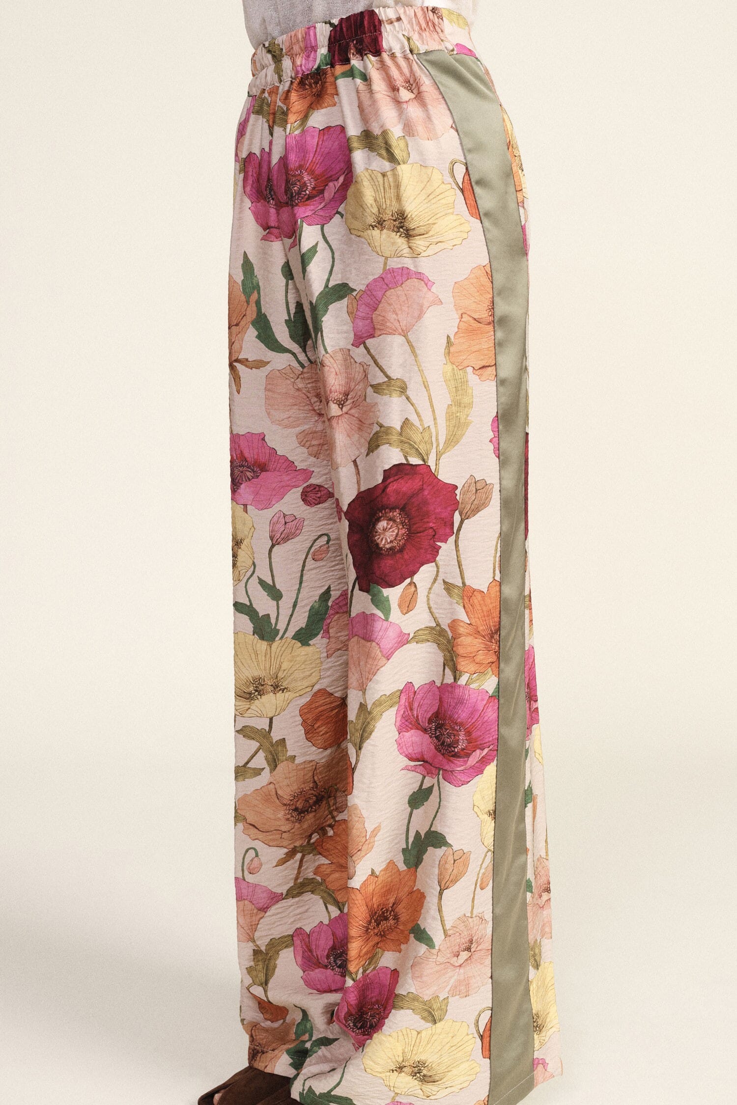 Pantalon à imprimé floral Palace Inserts contrastés Dixie