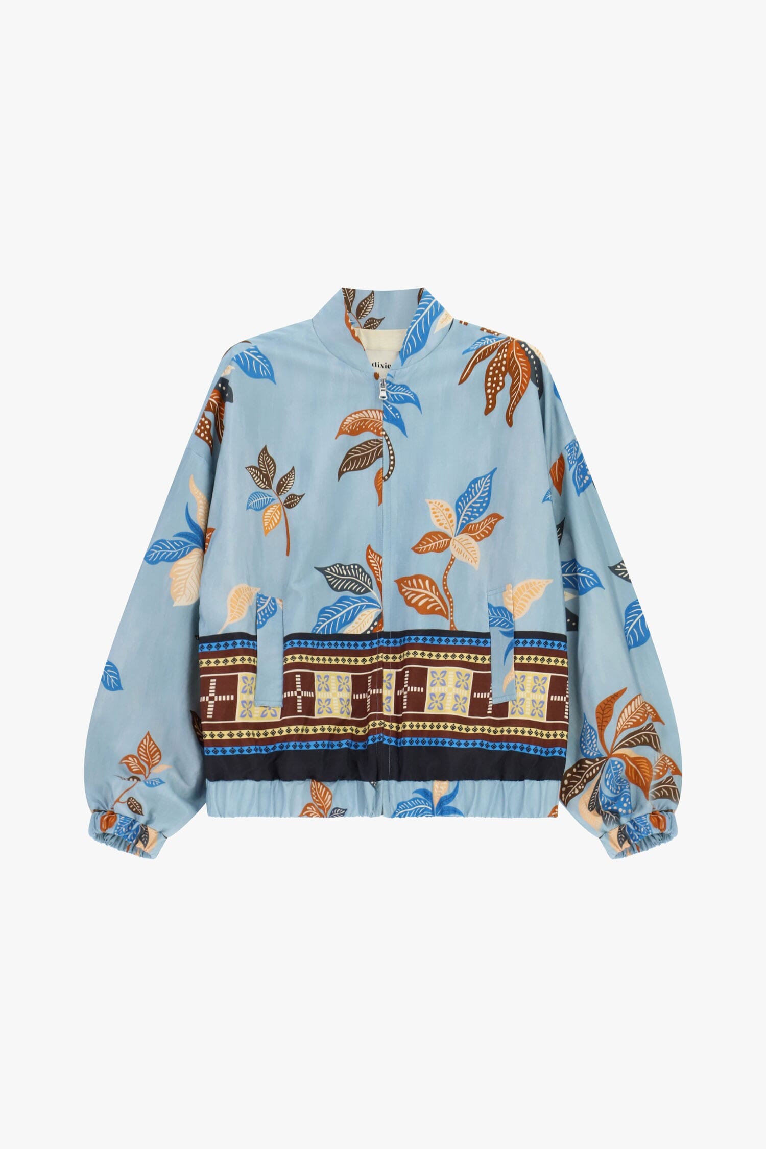 Bomber Jacket With Floral Print And Stretch Edge Dixie
