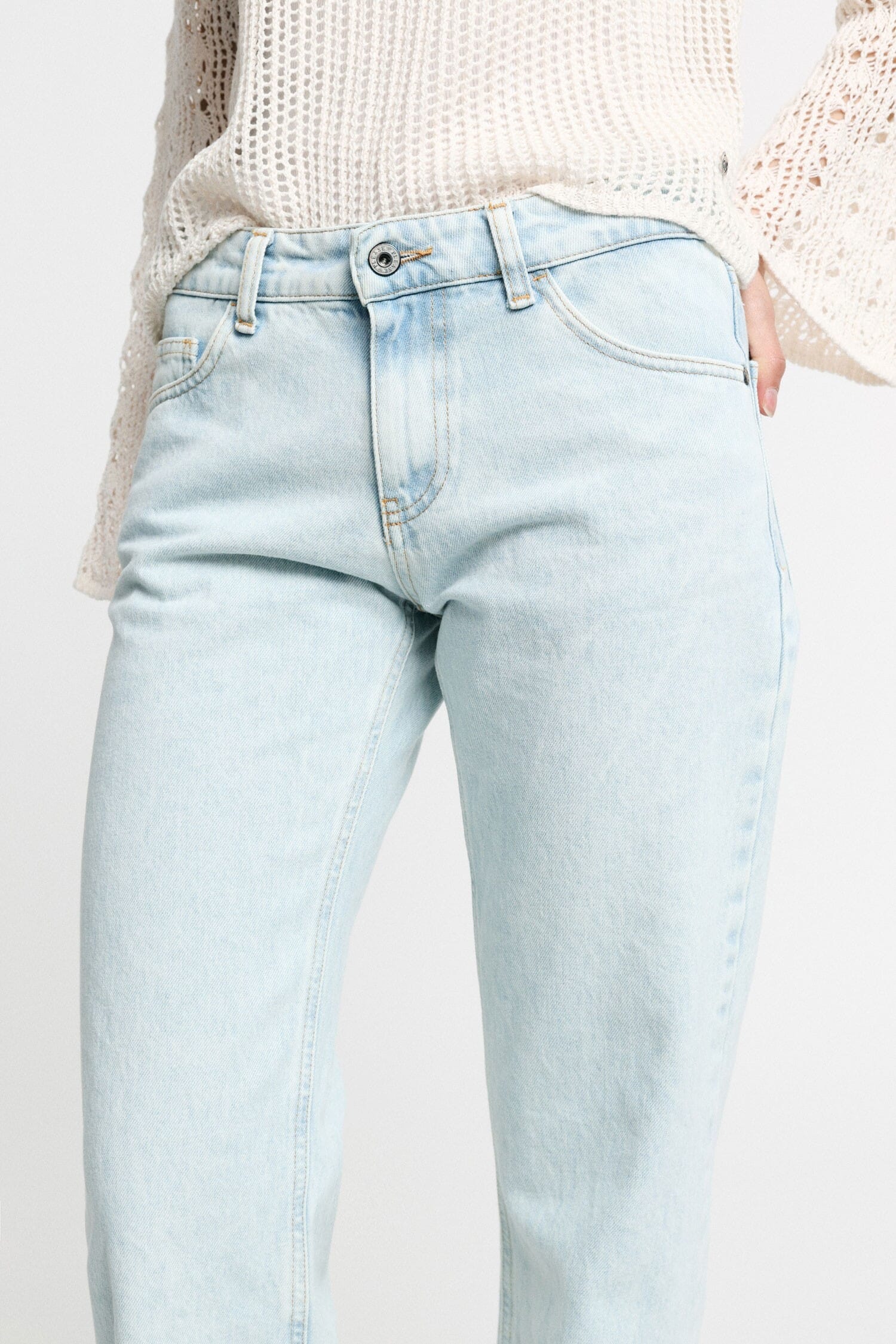 Jeans Cinque Tasche A Gamba Dritta Vita Alta Please