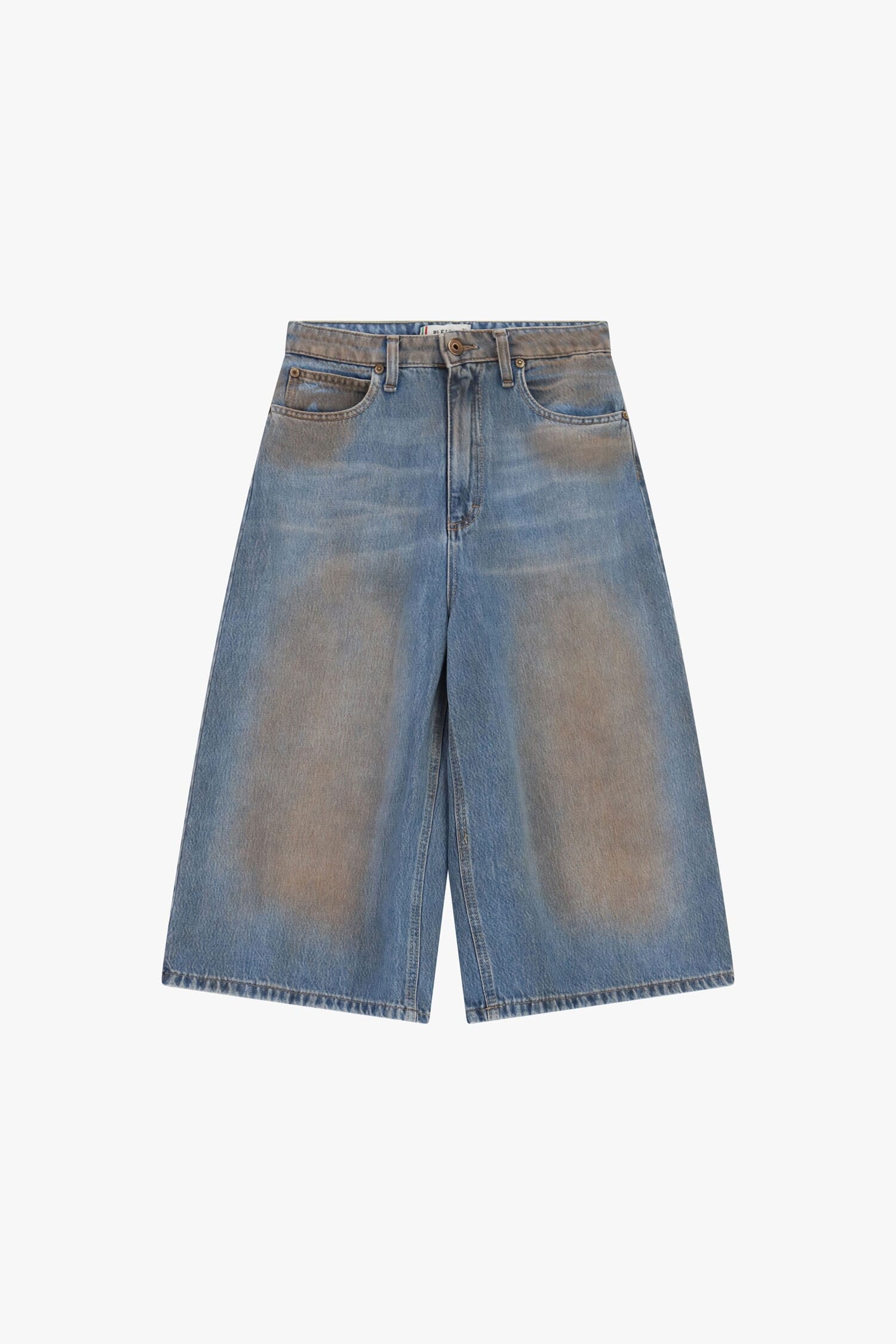Jeans Five Tasche Ampia Gamba Cropped Please