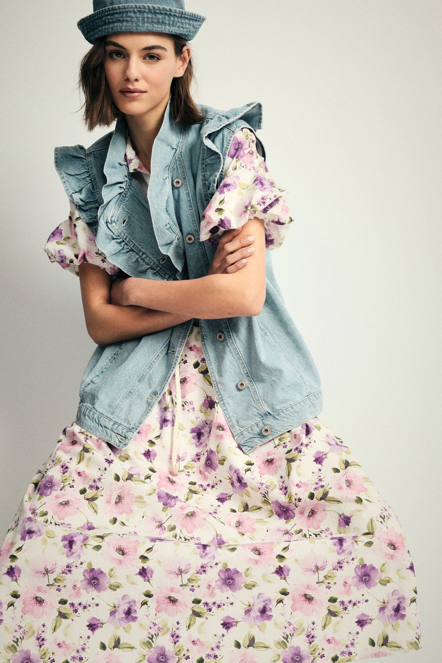 Vestito Lungo Con Stampa Floreale E Cintura Please