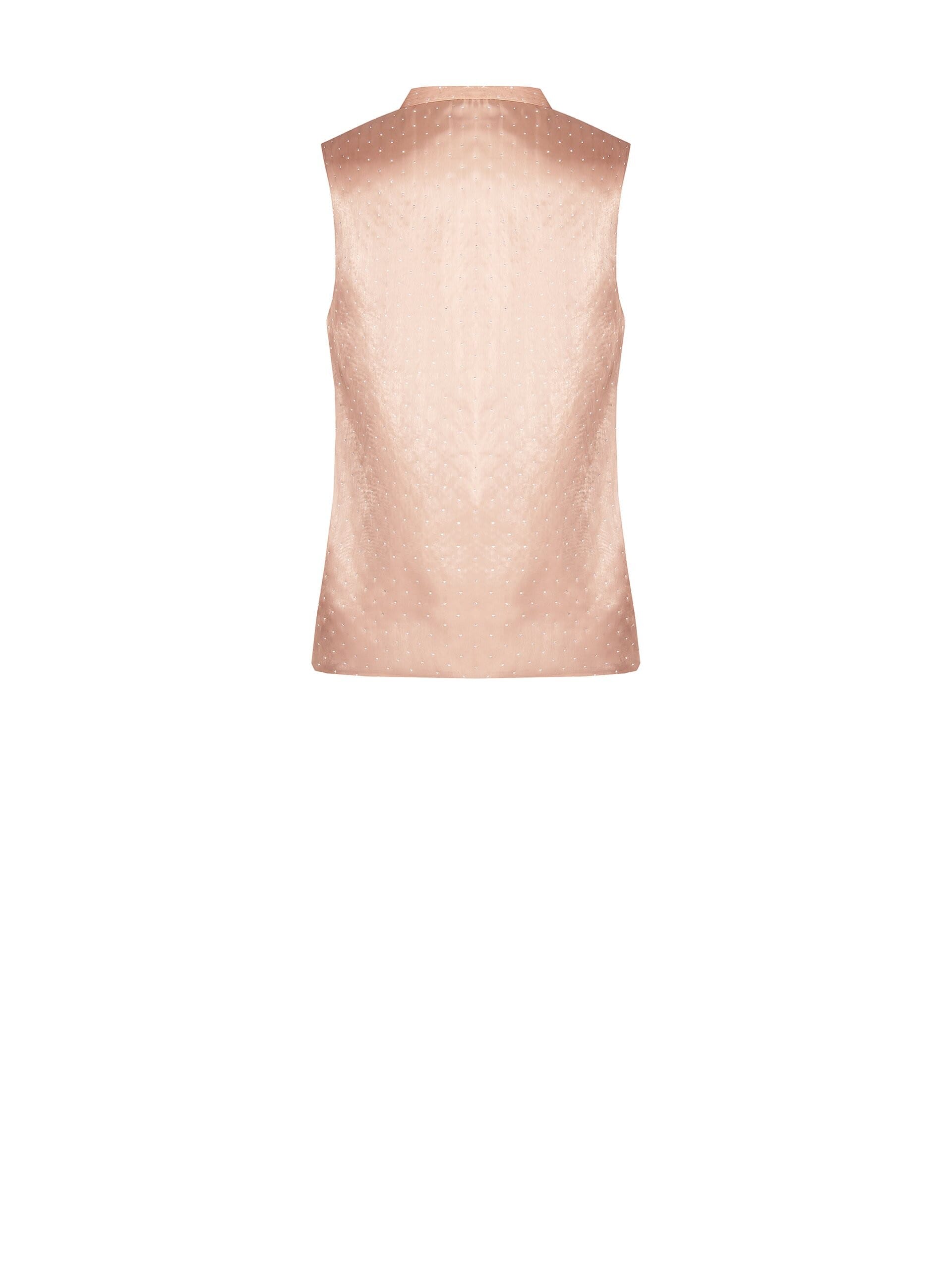 Blusa Sfiancata Ampia In Raso Laminato Con Strass Rinascimento